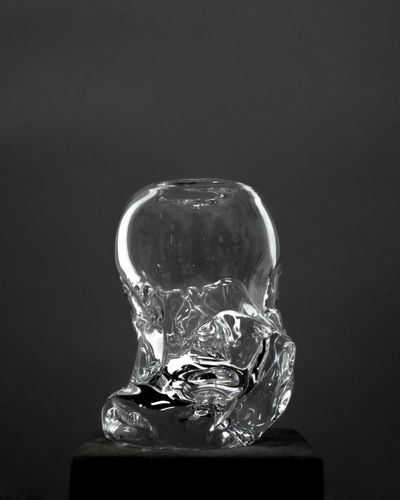 Egg Shaped Hand-blown Glass Vase by Szkło Studio | The Oblist — clear glass, modern design