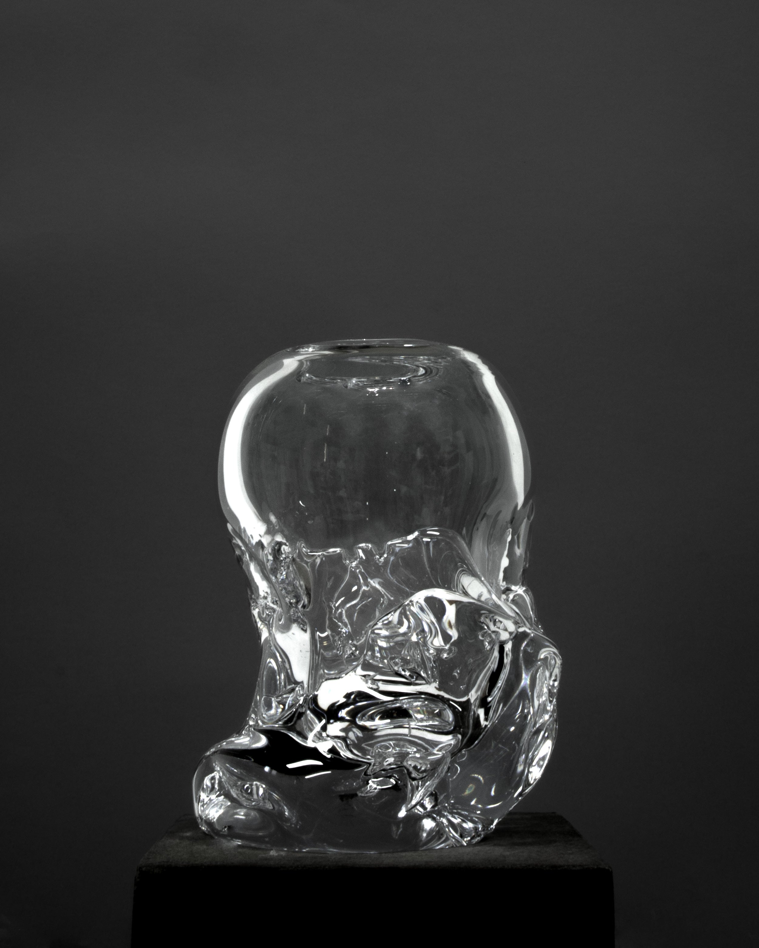 Egg Shaped Hand-blown Glass Vase by Szkło Studio | The Oblist — clear glass, modern design