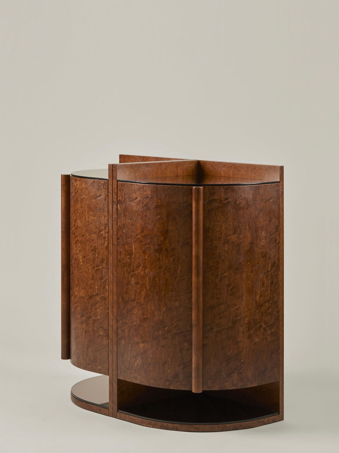 Yves Side Table / Cabinet (modular), in maple — side angle