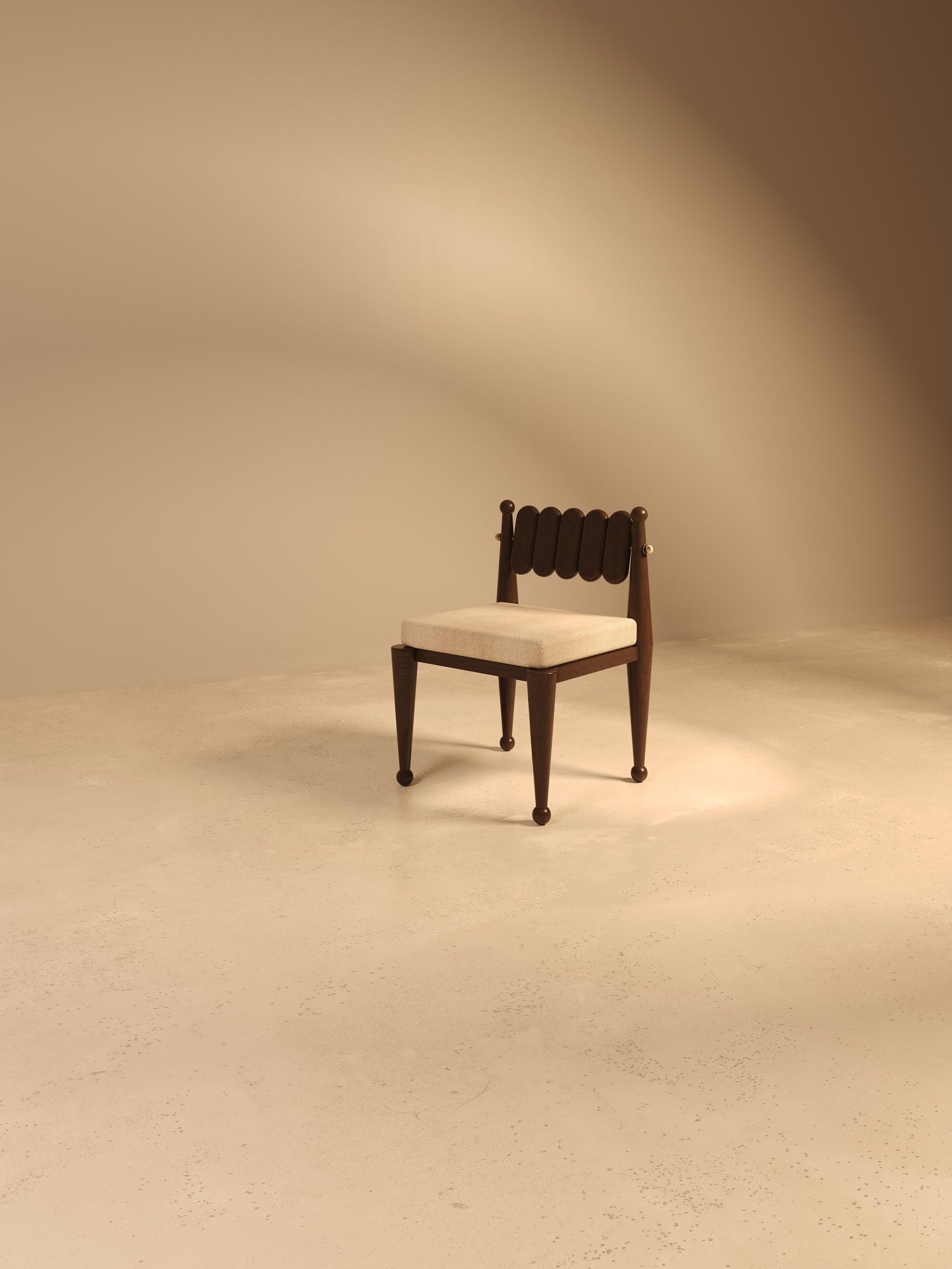 Simorgh III Chair in Walnut and Brass