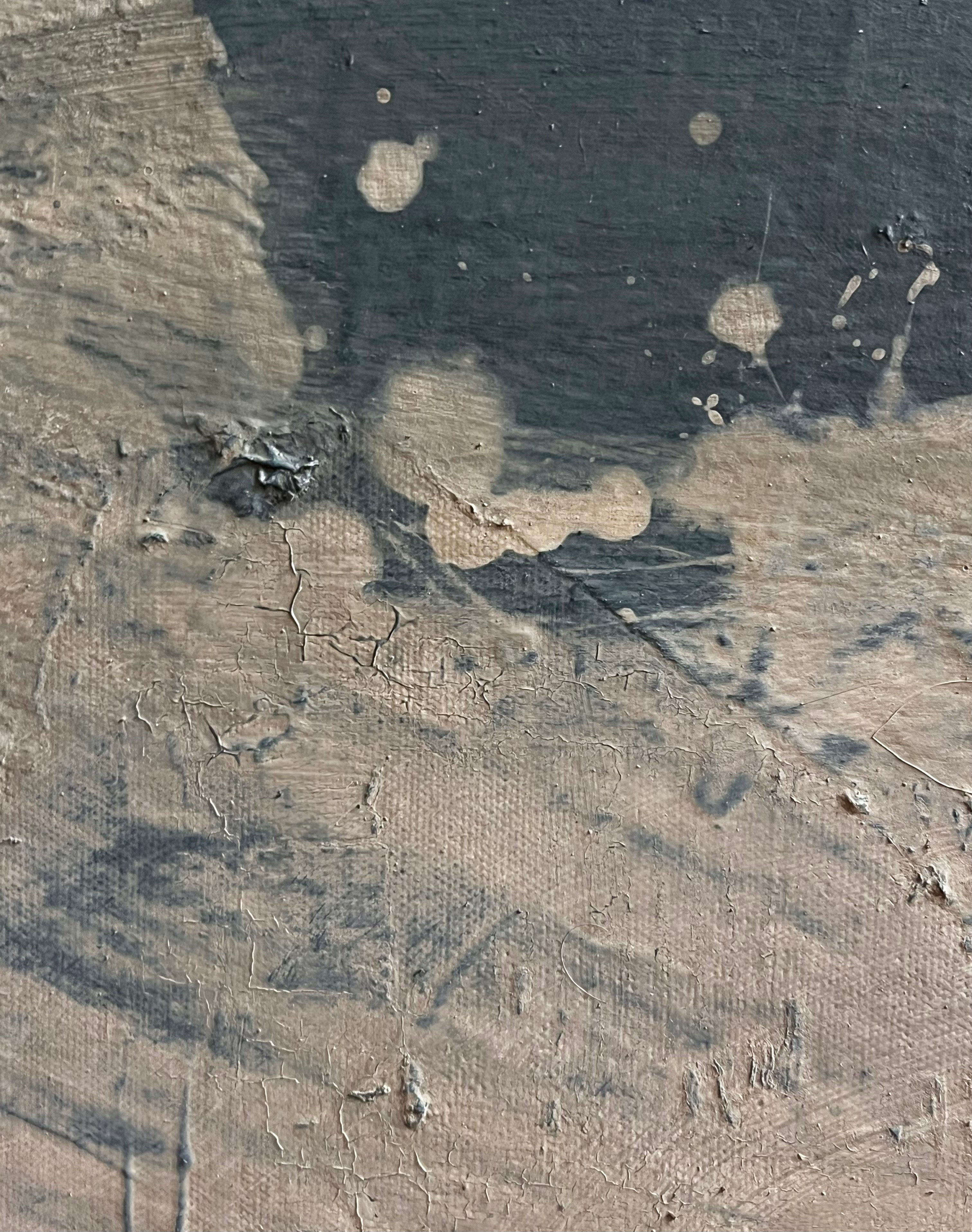 "Immersion" Painting in Ink, Oil and Charcoal on Canvas — lifestyle setting