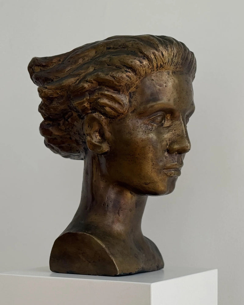 Bronze Sculpture by Sigge Berggren by Galerie Storm | The Oblist — handcrafted bronze head sculpture
