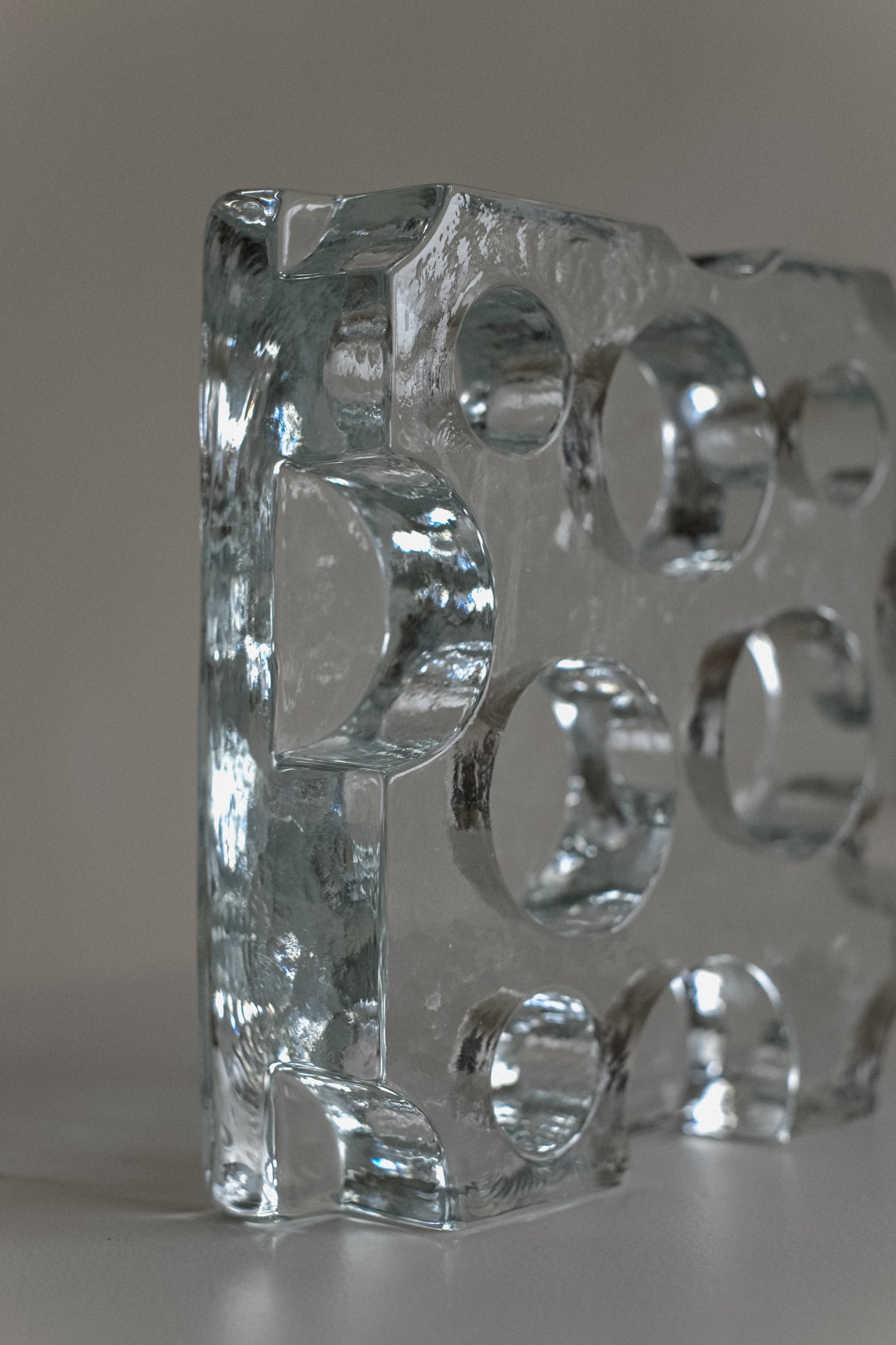 Glass Candle Holder — side angle showing clear glass design