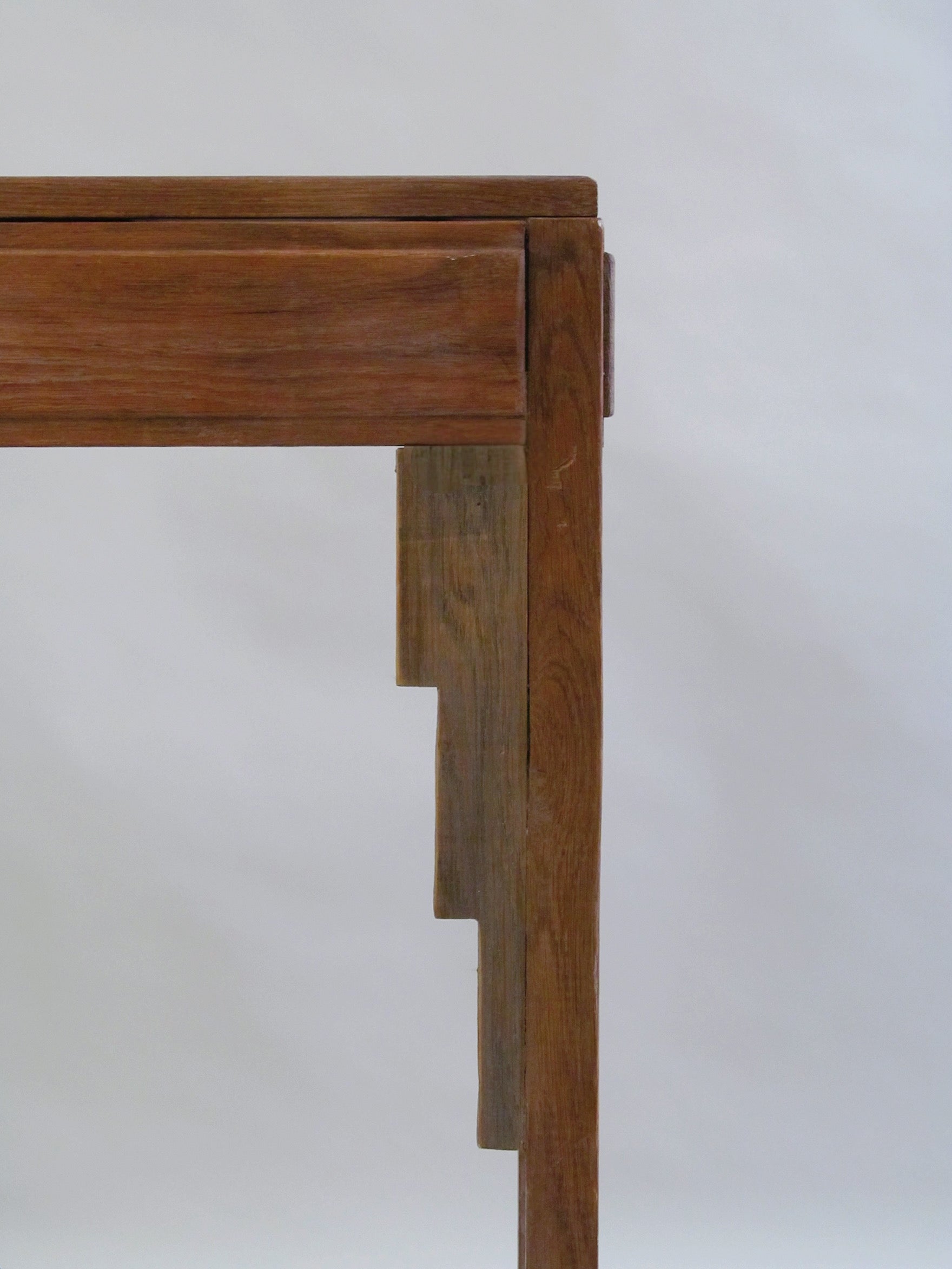 Amsterdam School Side Table c.1920 — side view highlighting wooden construction