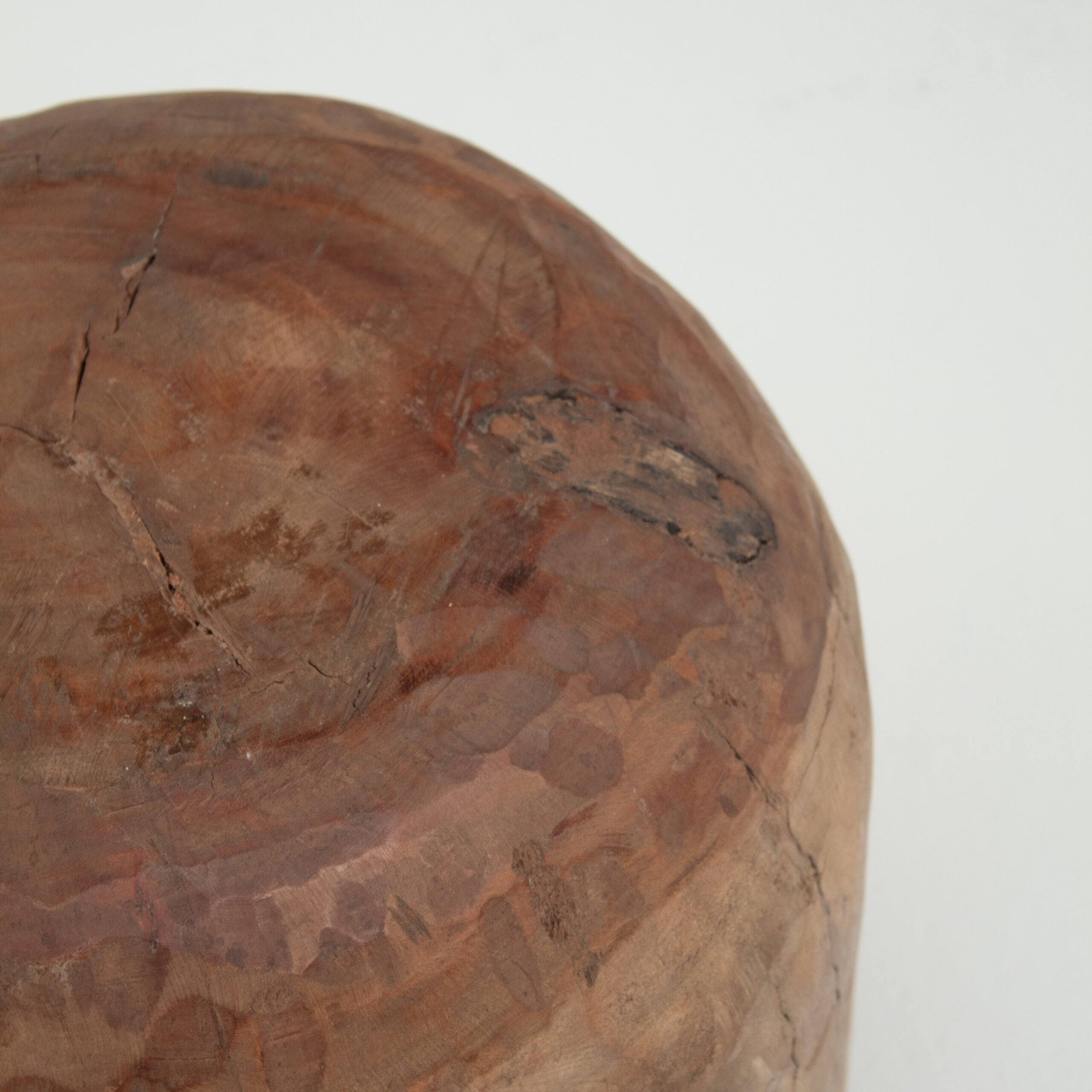 Sculptural Solid Wood Stool in Warm Natural Patina — view 9