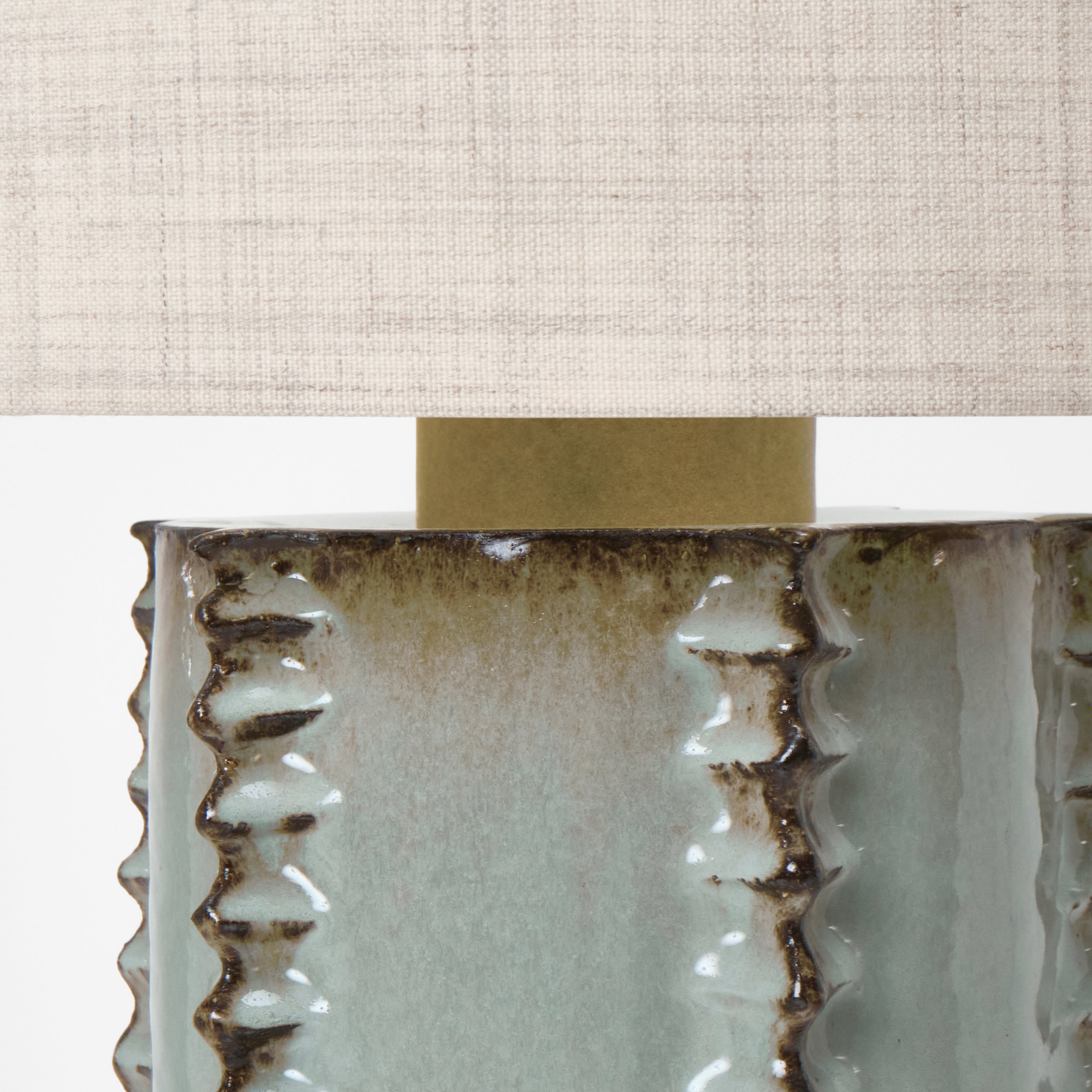 Totem Table Light — back view highlighting textured ceramic base