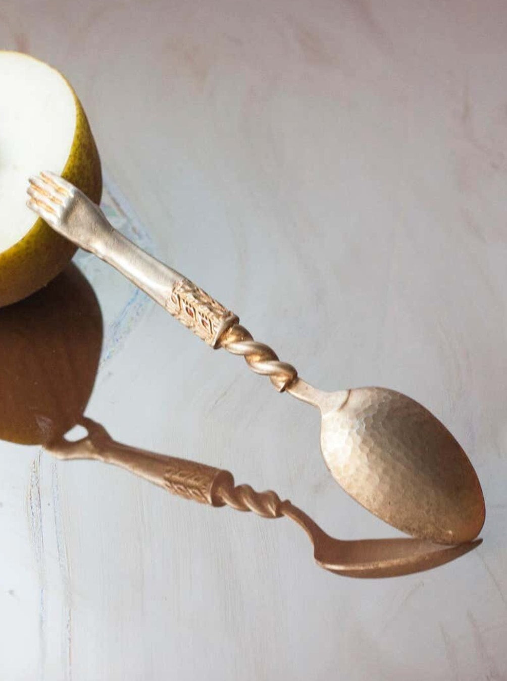 Hand Tea Spoon set of 2 — side angle