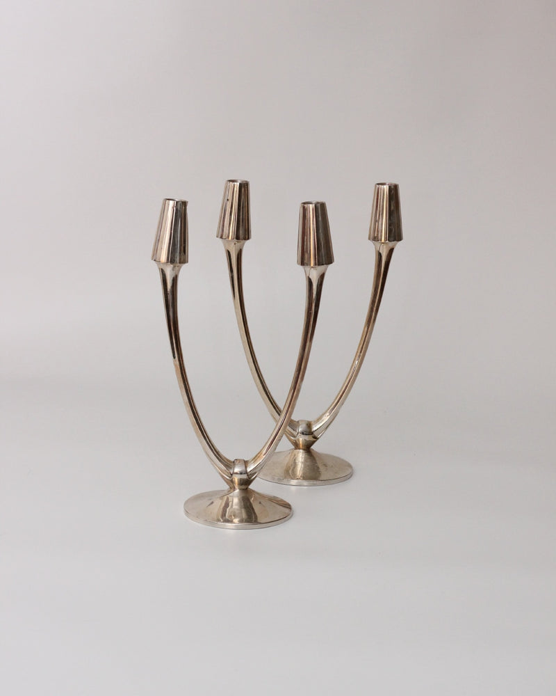 Pareja Candelabros Alpaca by Boga Avante Shop | The Oblist — handcrafted silver candle holders