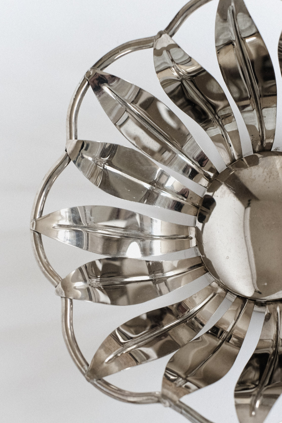 Silver-Plated Bread Basket — overhead view highlighting floral design
