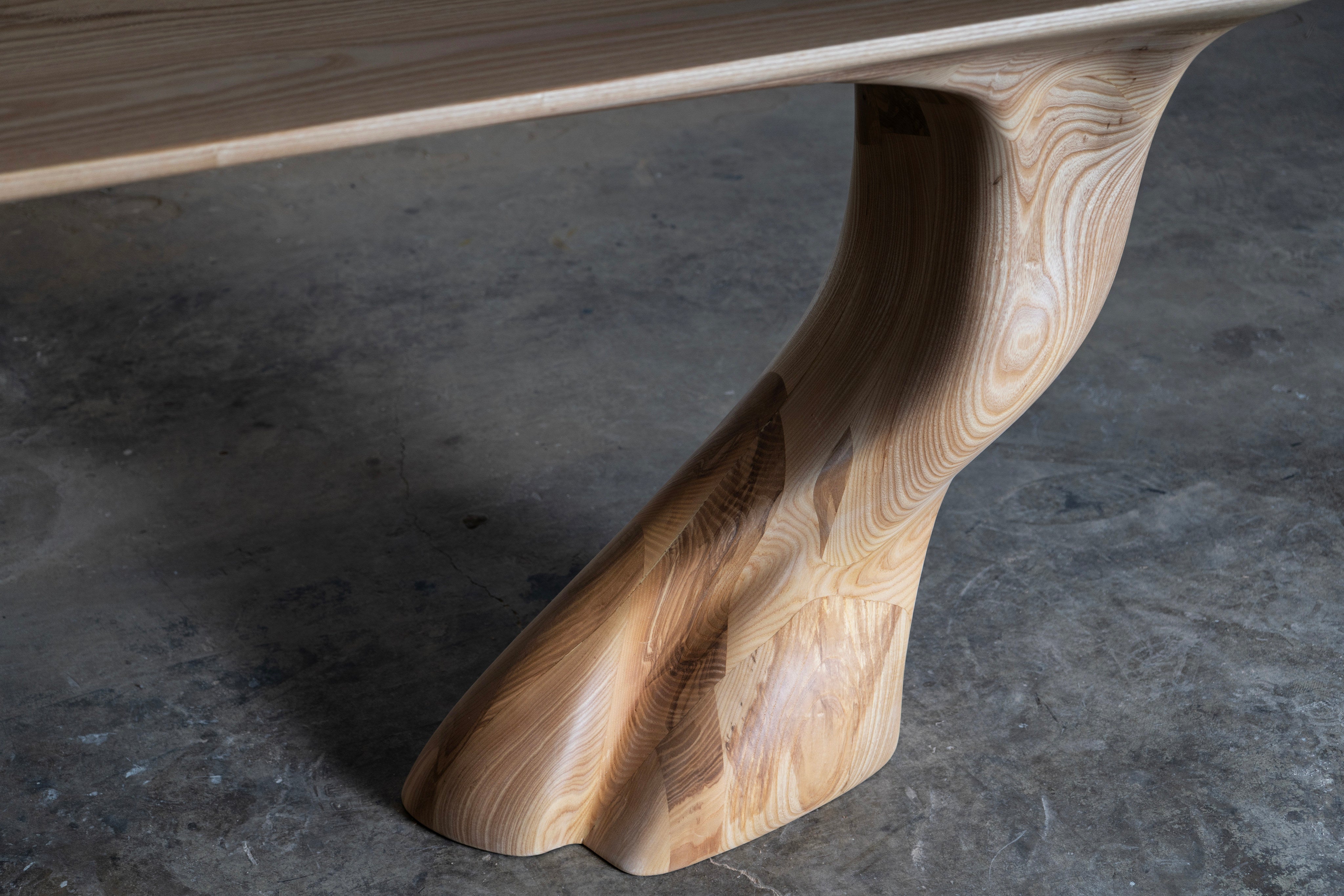 Sculptural Frolic console table in Ash wood — alternate view