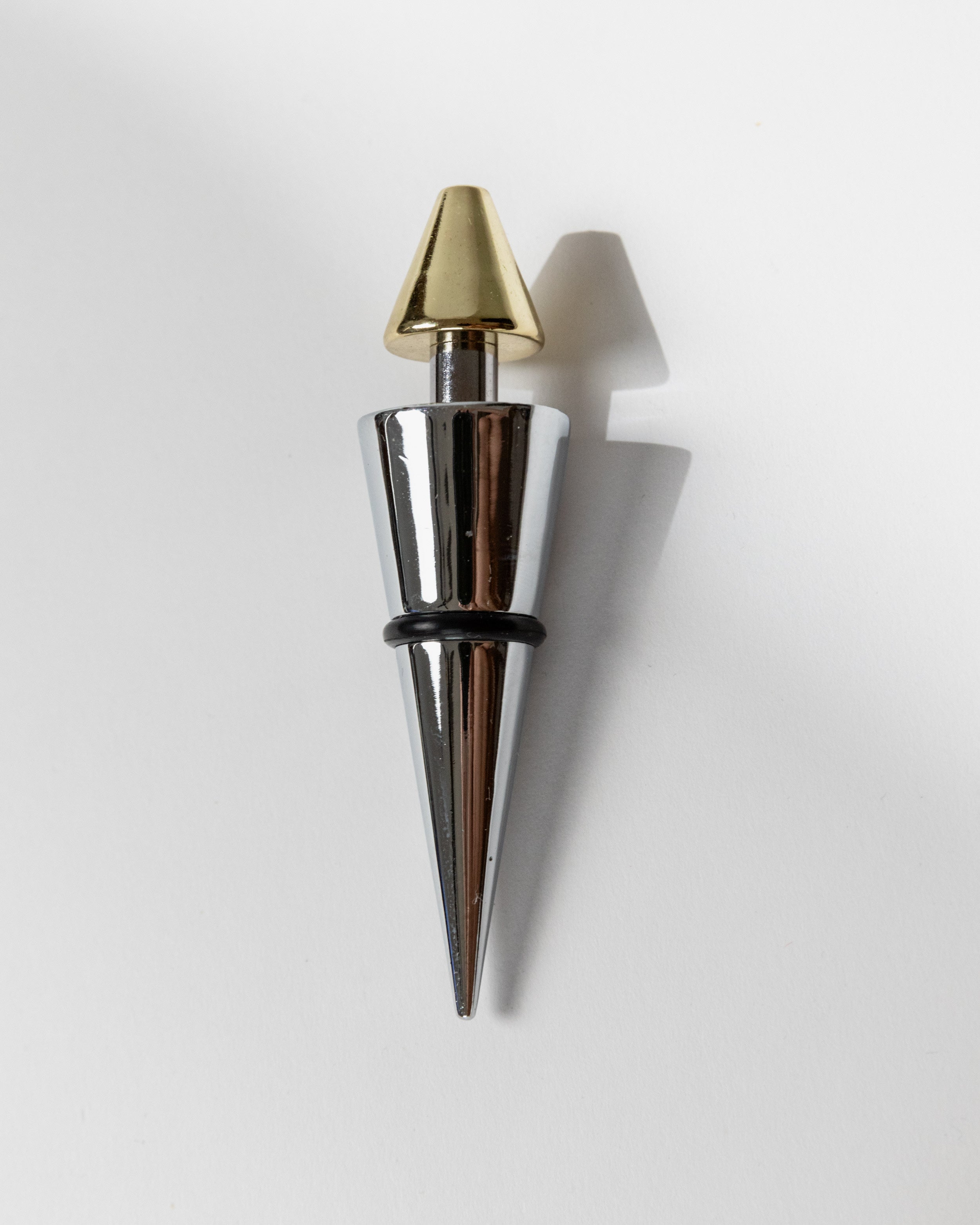 Set of 3 Bottle Stoppers Metal, Italy 80s