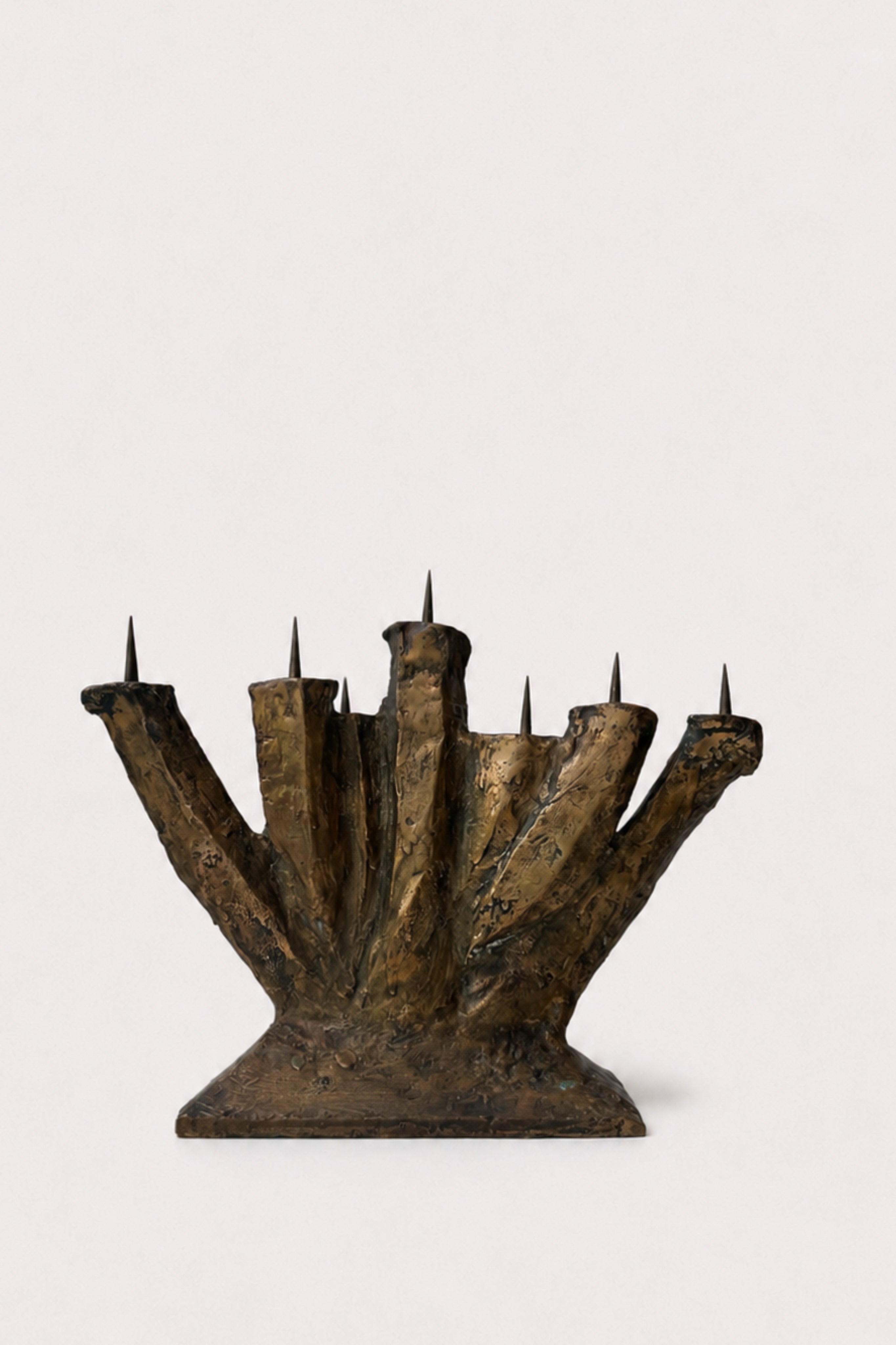 One-of-a-kind Brutalist Multi-Arm Candelabra — detail view