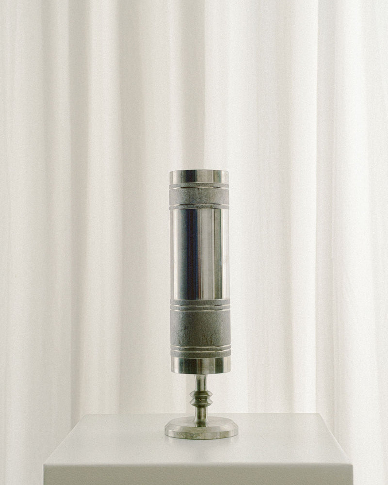 Stainless Steel Brutalist Rod Vase by Arcā Collections | The Oblist — modern metallic design