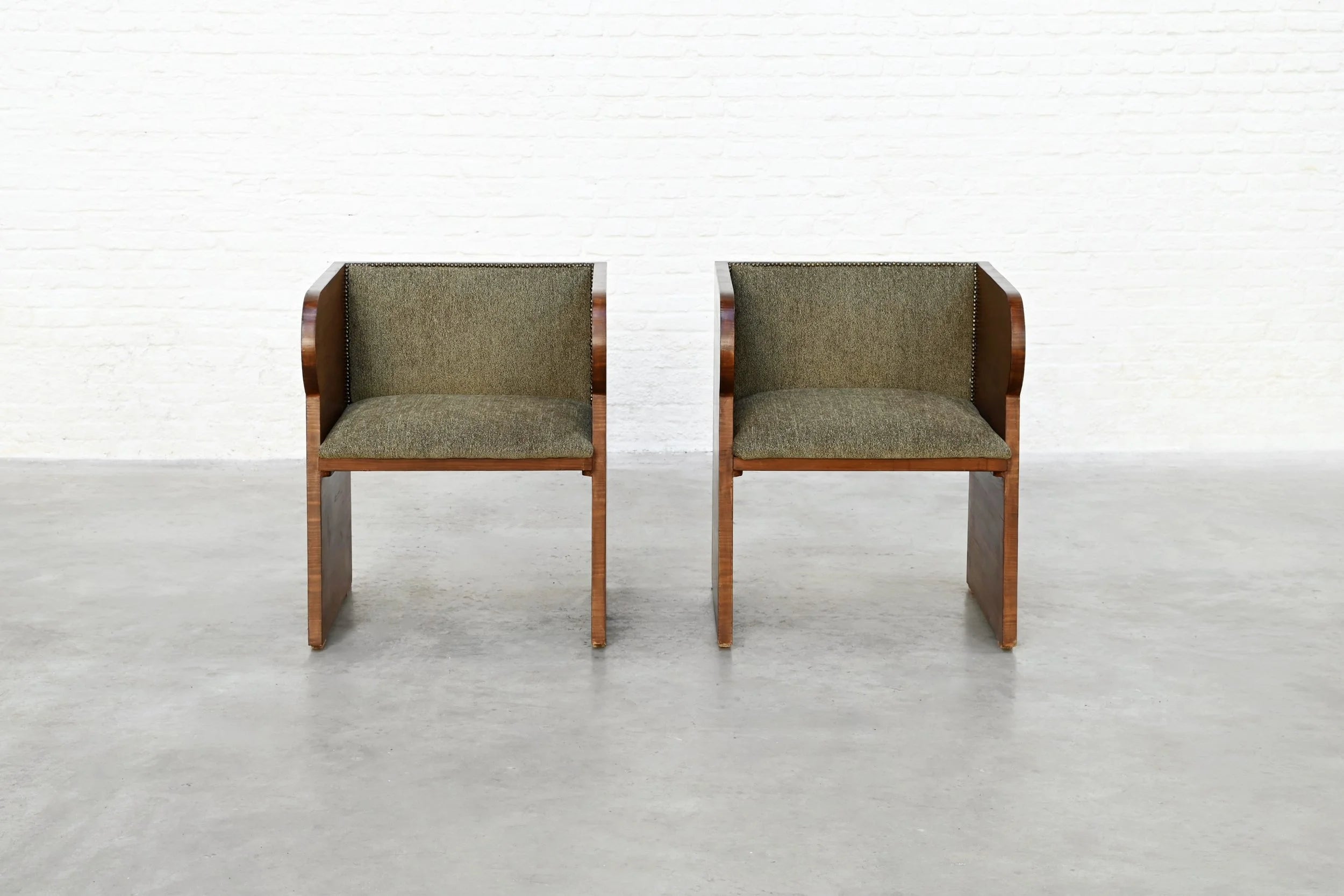 Pair of Swedish Modern Armchairs, Sweden, 1940s — detail view