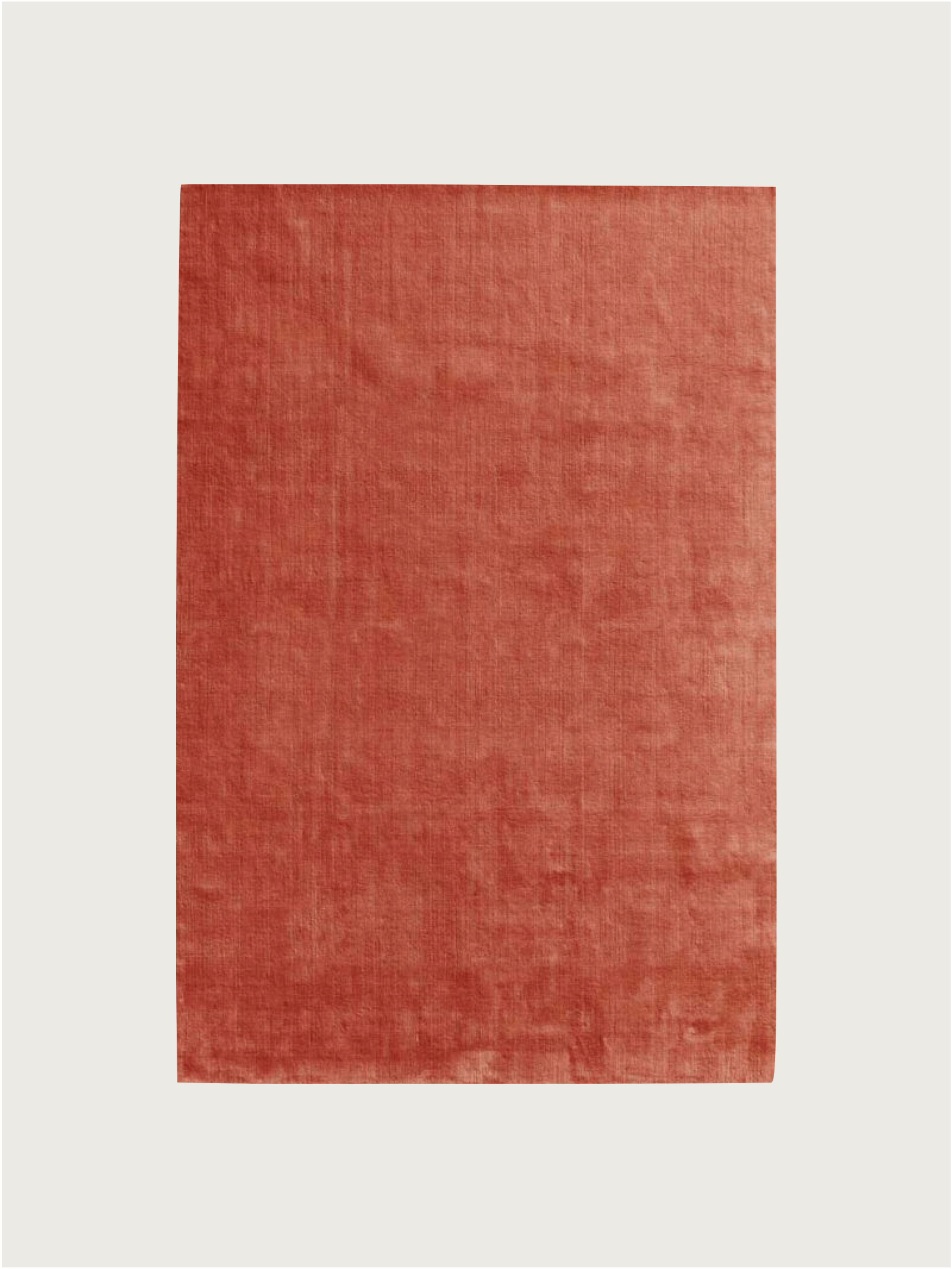 Hand-woven Rug in New Zealand Wool, Rouille — close-up of rich orange texture