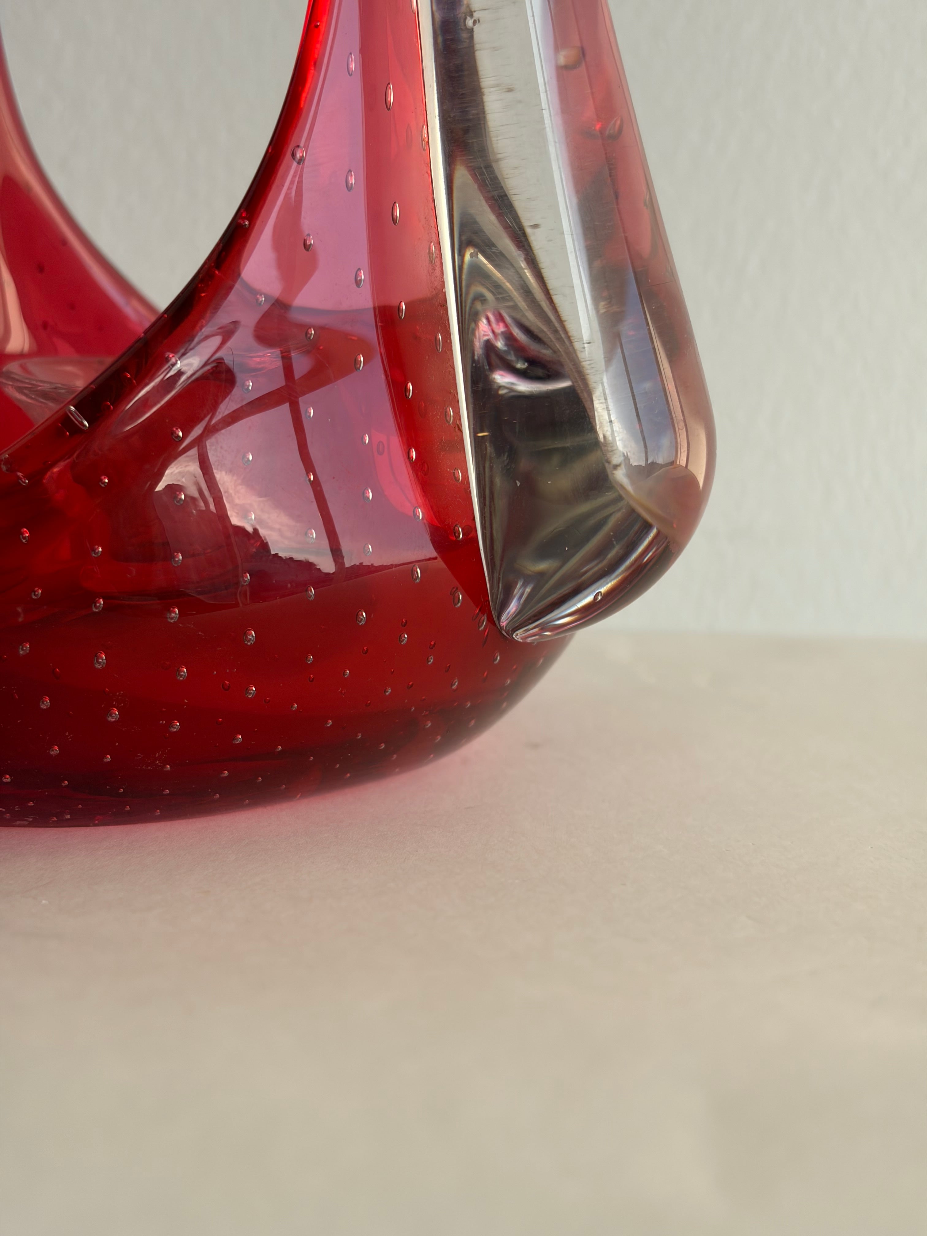Bullicante Murano Glass Candleholders, attributed to Archimede Seguso, 1970s, Italy — side angle
