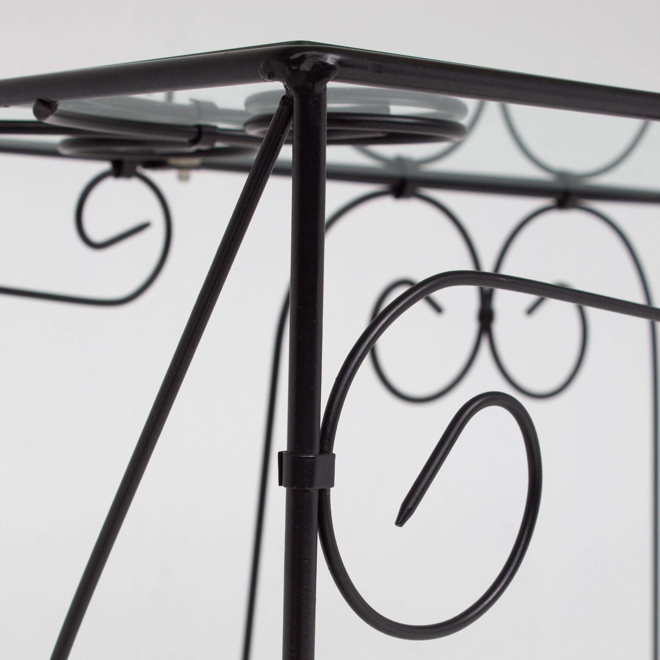 Vintage Wrought Iron Console Table With Glass Top — in context