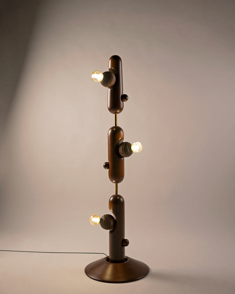 Cactus Floor Lamp by Studio Indigene | The Oblist — handcrafted wood, modern design