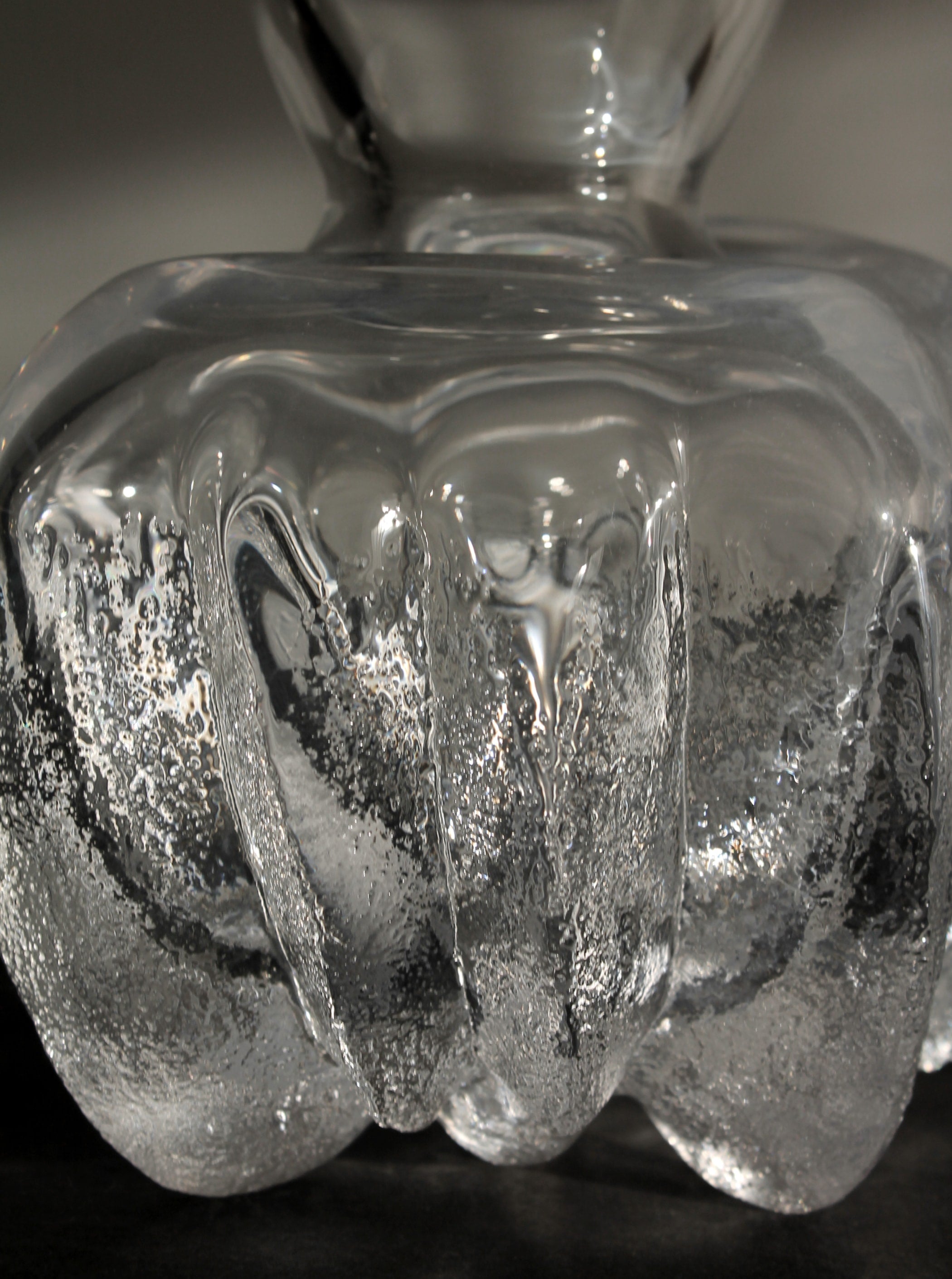 Vase en verre cristal complet grand des années 1970 Lars Hellsten