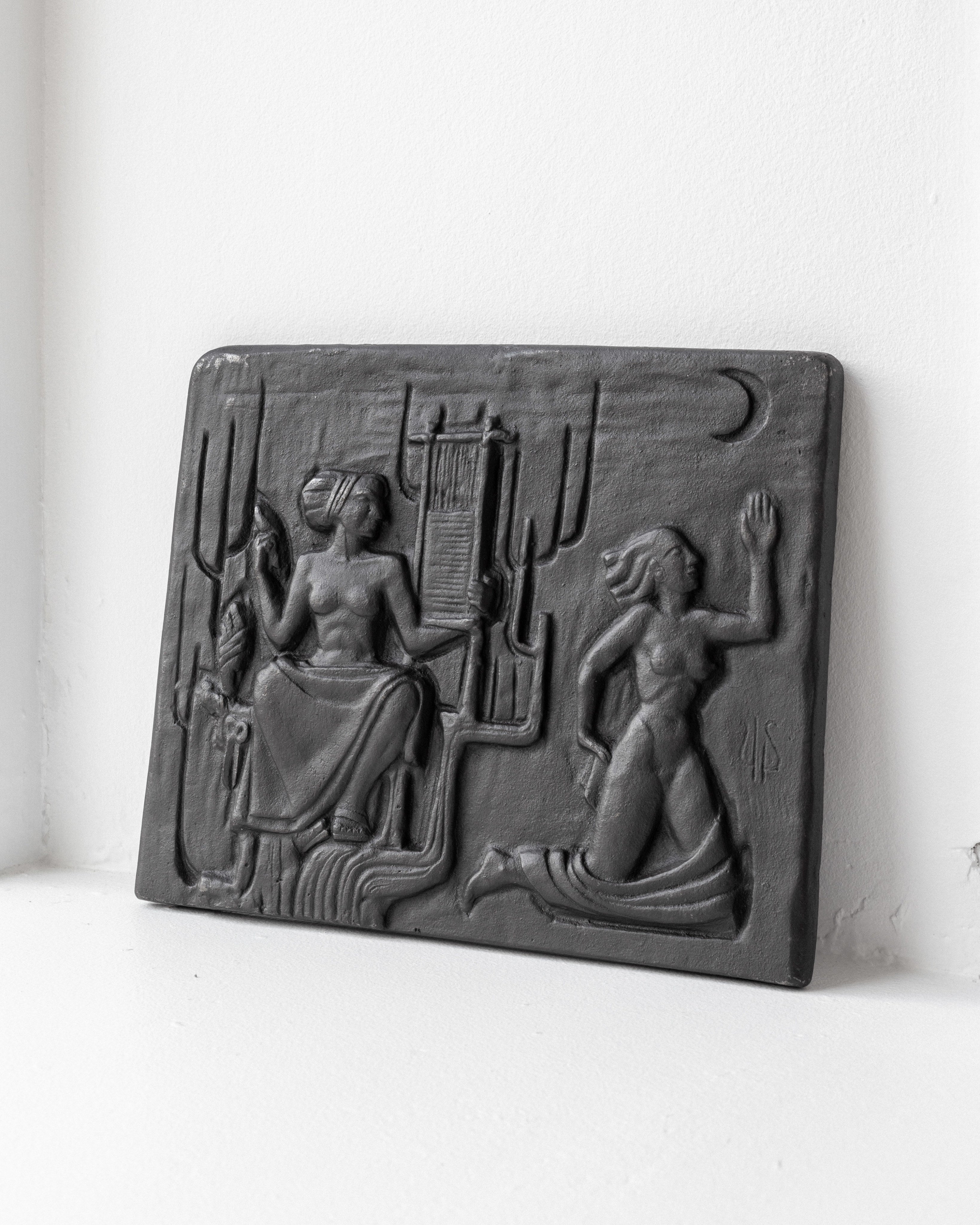 Bas-relief en fonte par Ulla Fogelklou-Skogh