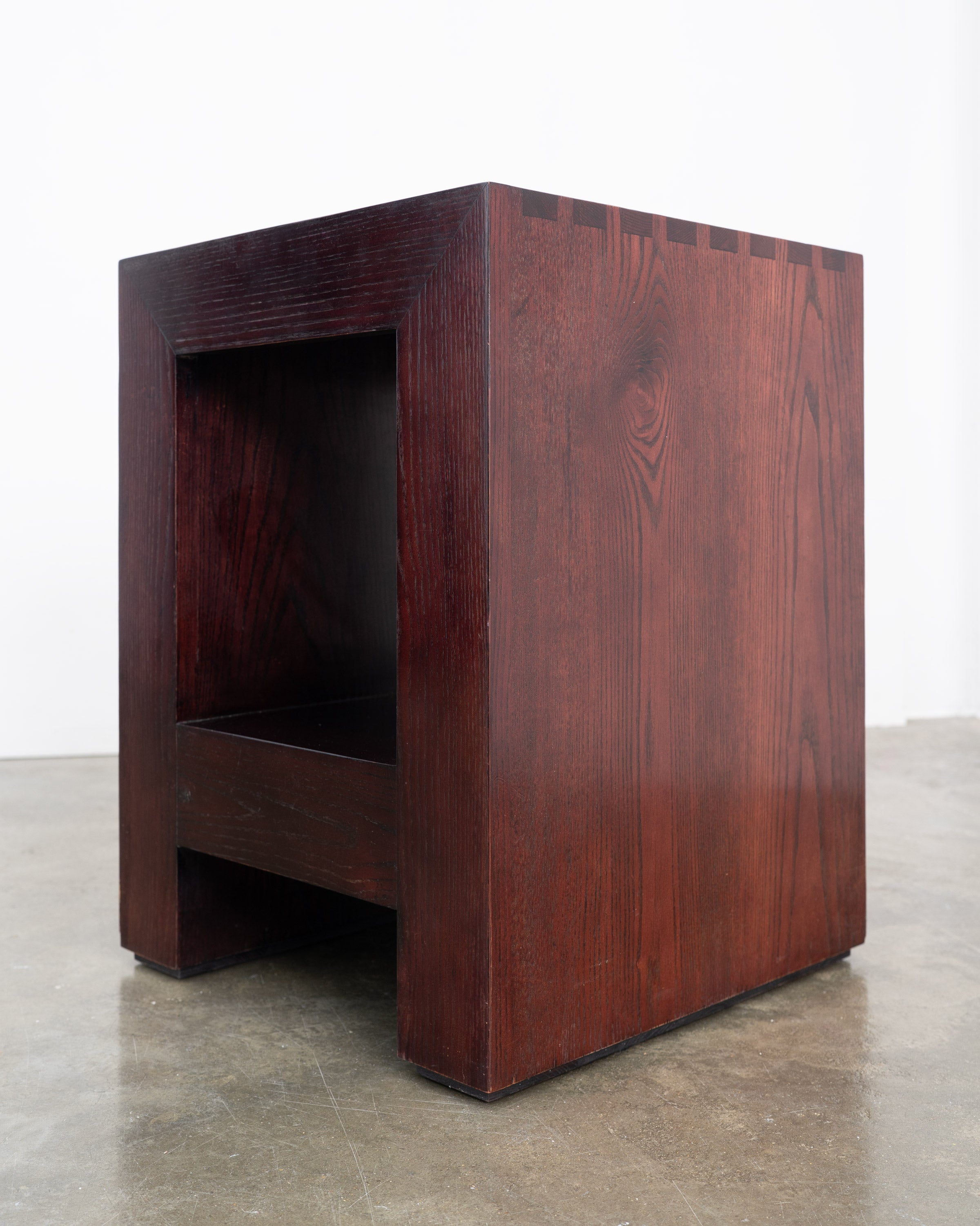 Postmodern Ash Cabinet, c.1980 — back view showing rich wood grain