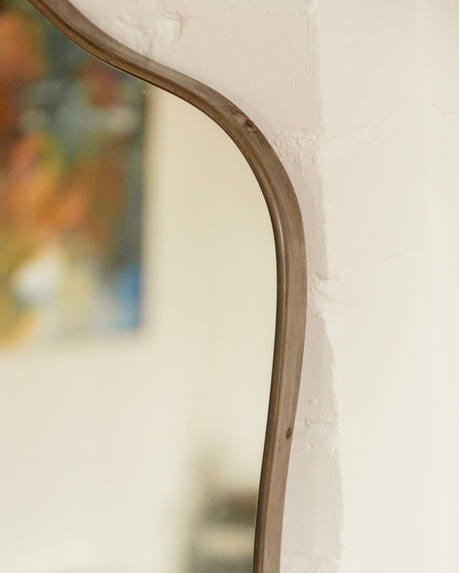 Italian Brass Shield Mirror — in context