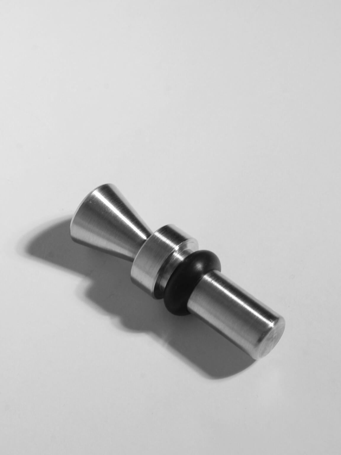 Brushed Metal Brutalist Massive Bottle Stopper — detail view