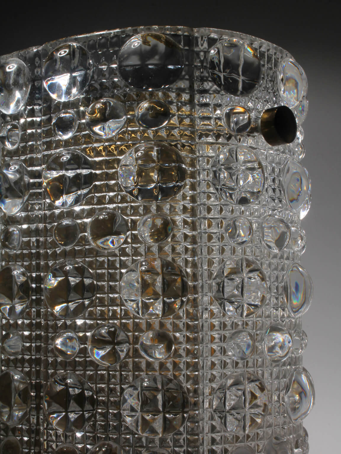 Carl Fagerlund Bubble Crystal Glass And Brass Sconce, For Orrefors — side angle