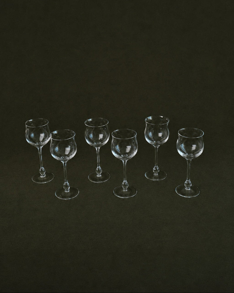 Set of 6 Vintage Wine Glasses by Truffe Studio | The Oblist