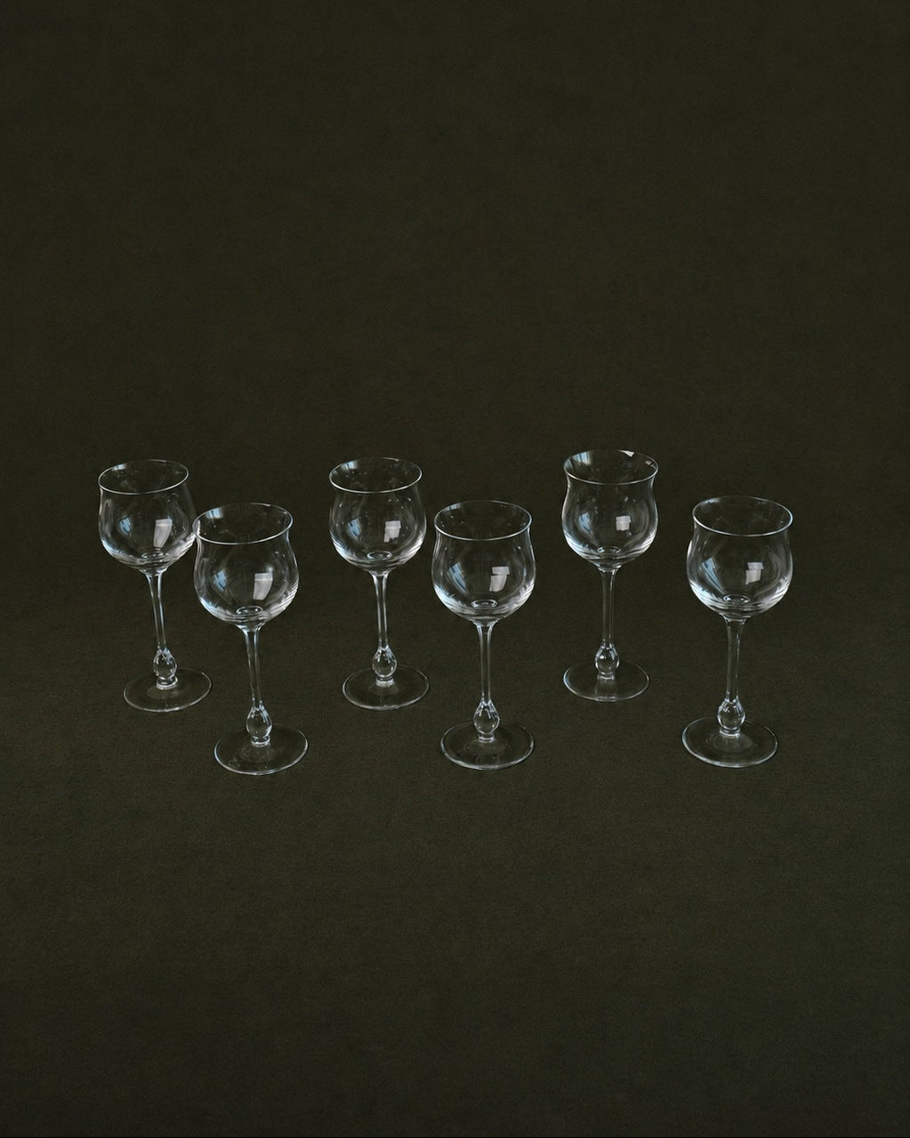 Set of 6 Vintage Wine Glasses by Truffe Studio | The Oblist