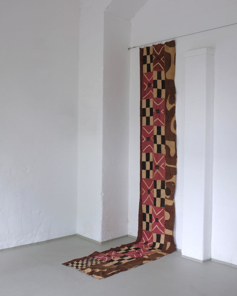 Checkered Textile Wall Hanging, Africa, Mid-Century by Veter Vintage | The Oblist — handcrafted textile in earthy tones