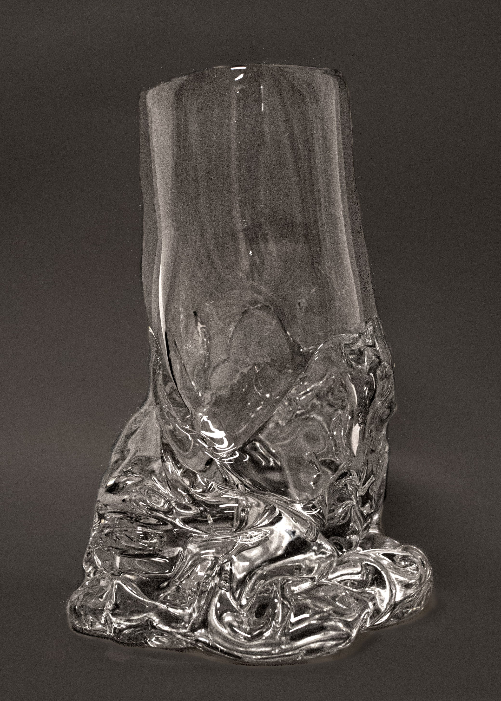 Organically Shaped Glass Vase — detail view