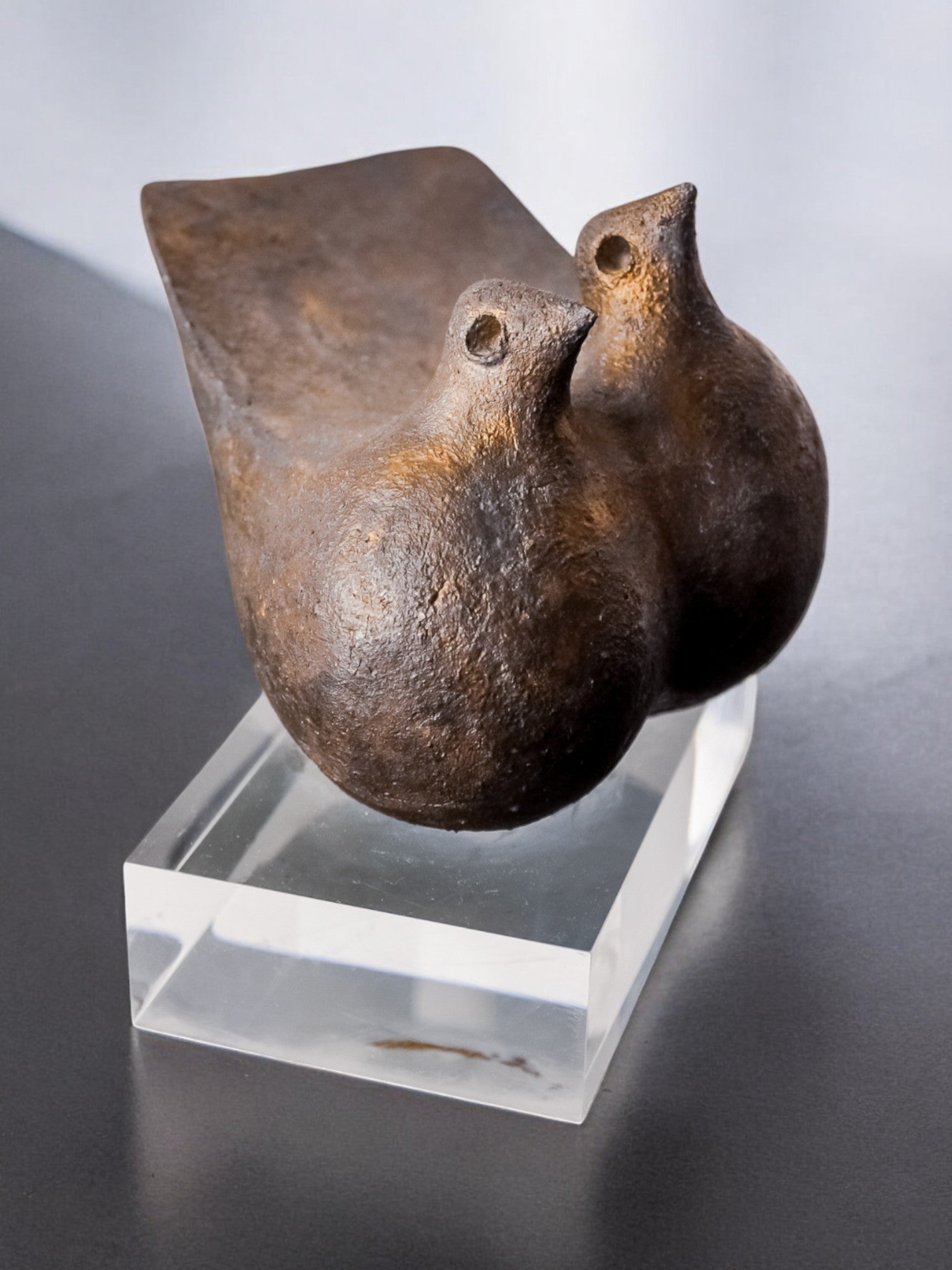 Ceramic abstract birds sculpture by Sousa, Spain, 1970's — detail view