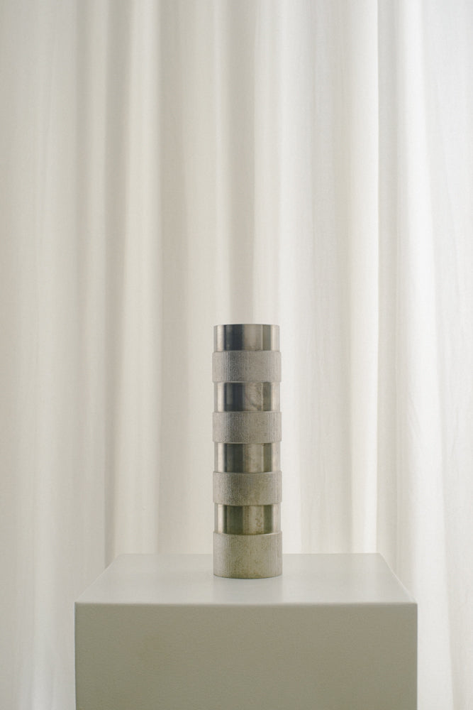 Stainless Steel Brutalist Rod Vase by Arcā Collections | The Oblist