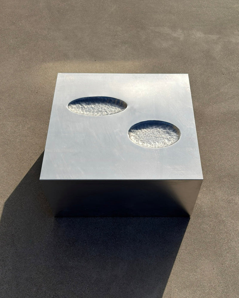 Crater Aluminium Coffee Table — side angle