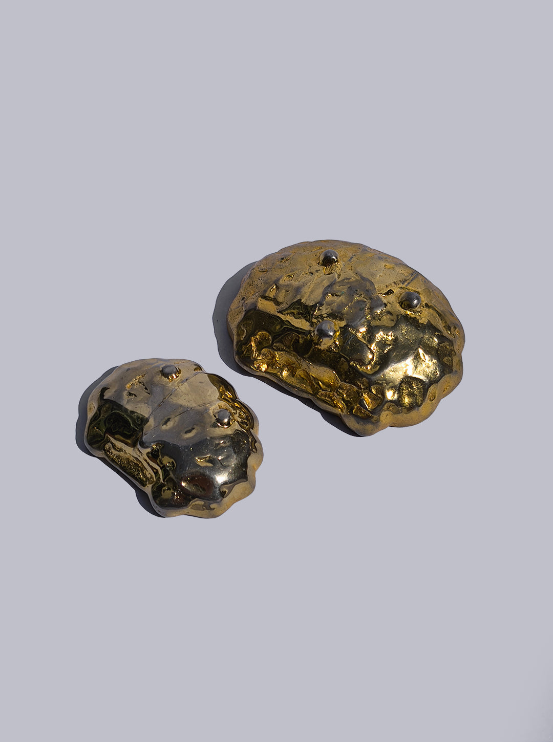 Duo of Brass Shell Vide Poches — side angle