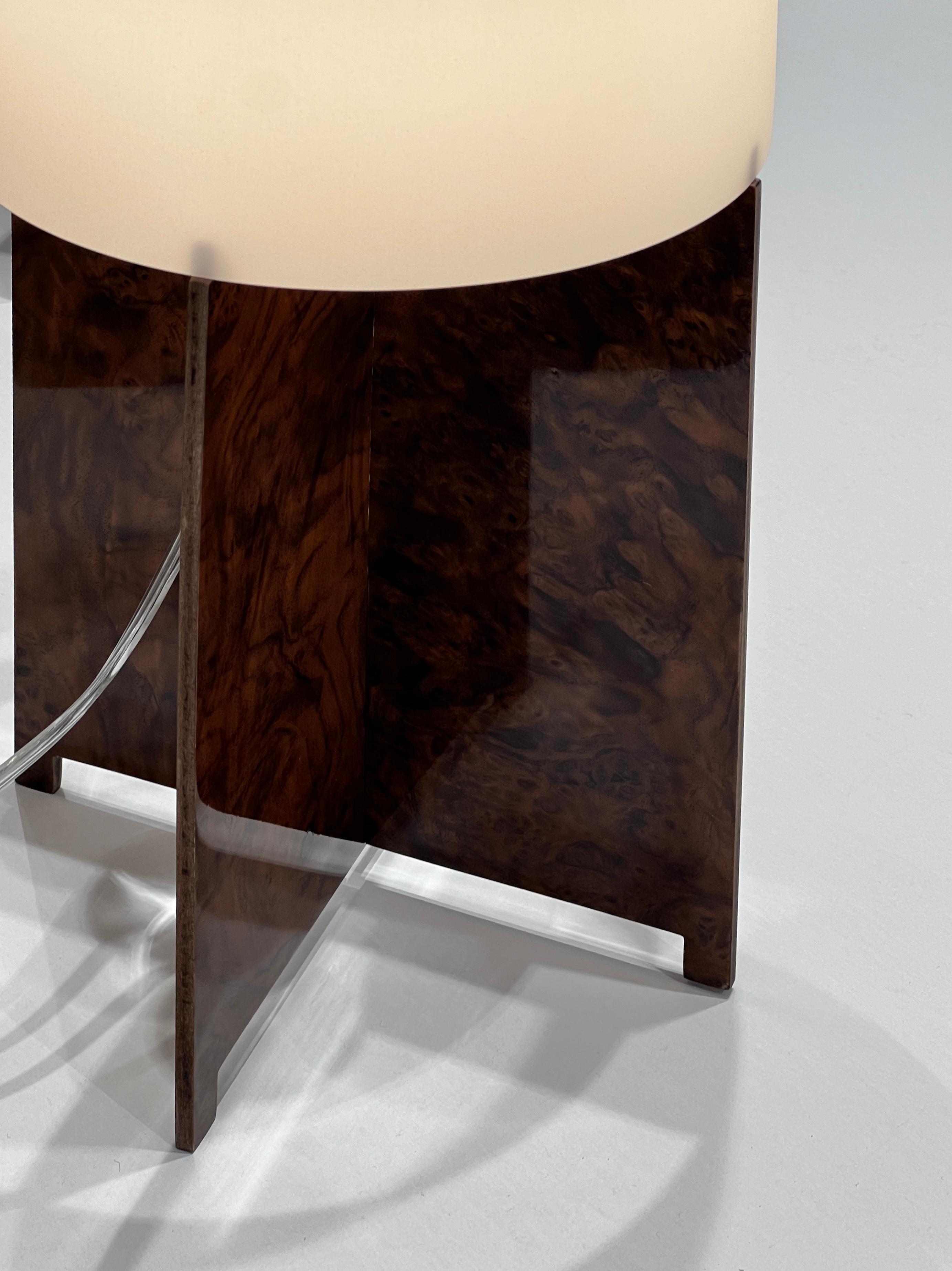 Lumix Table Lamp Walnut Wood — lifestyle setting