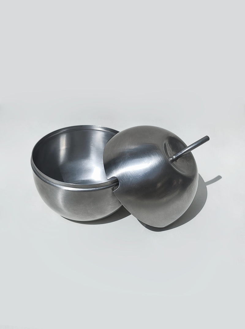 Sugar Apple Bowl — close-up of brushed metal finish
