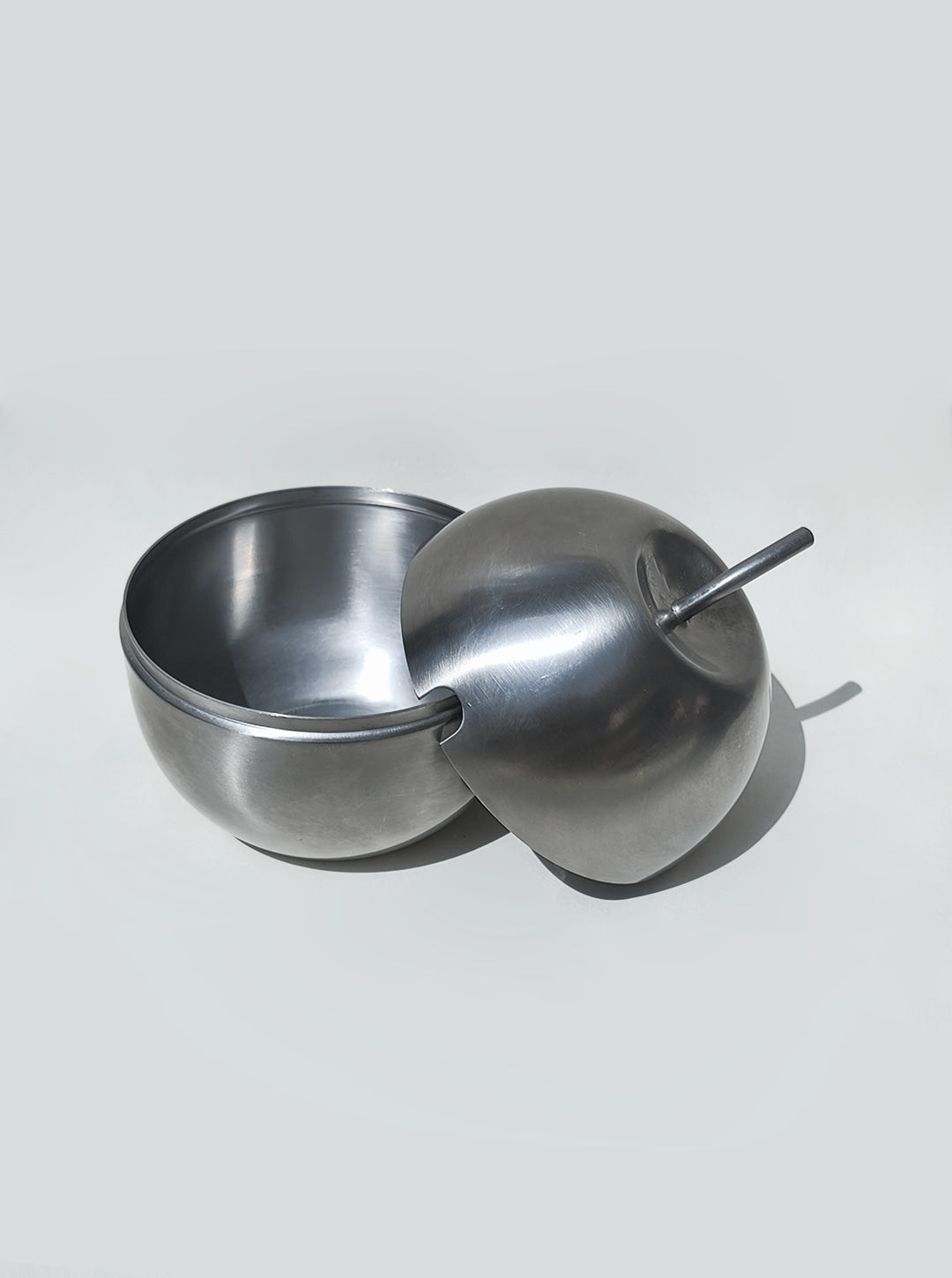 Sugar Apple Bowl — close-up of brushed metal finish