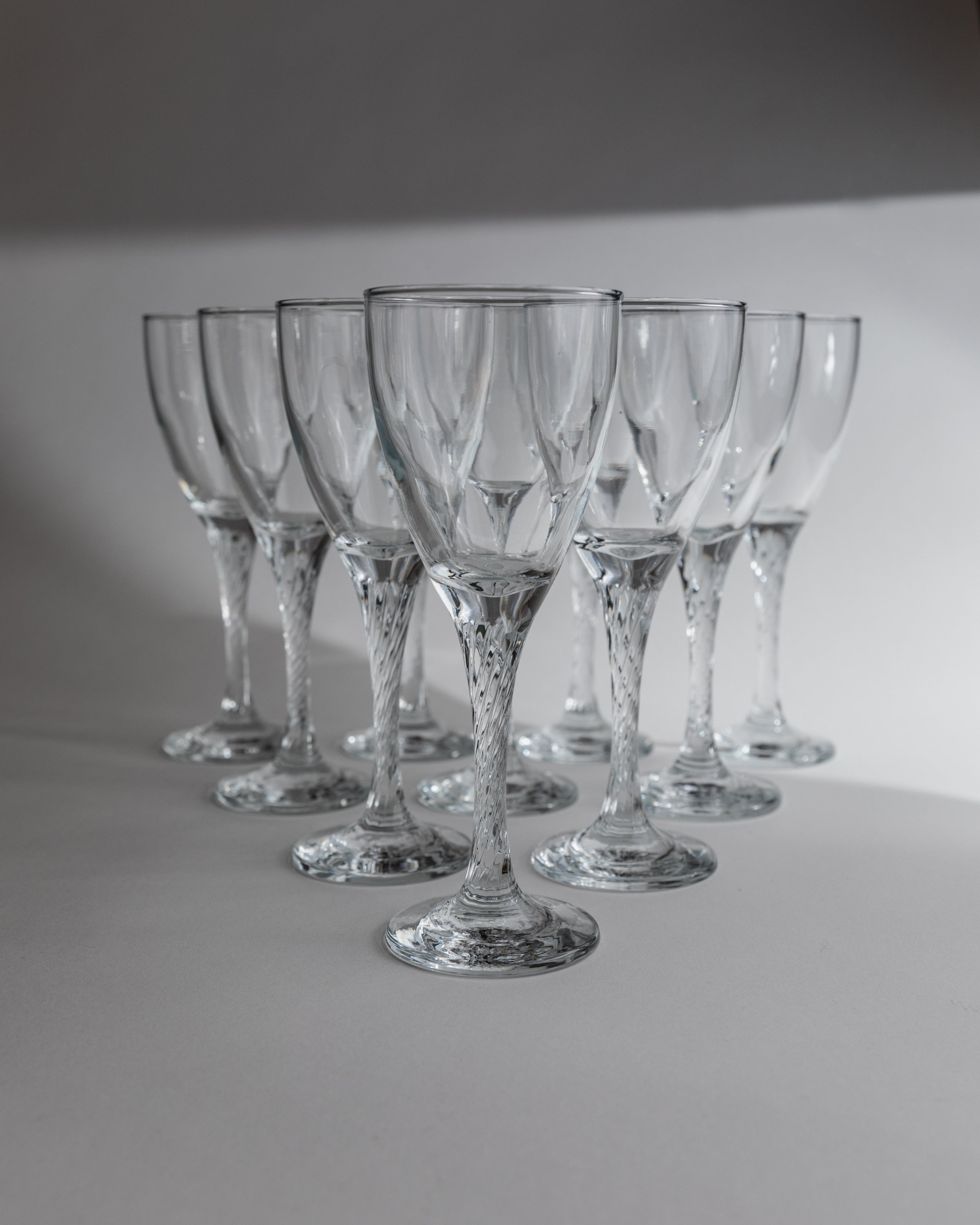 Verres à vin ou à champagne, ensemble de 10, Italie années 1980