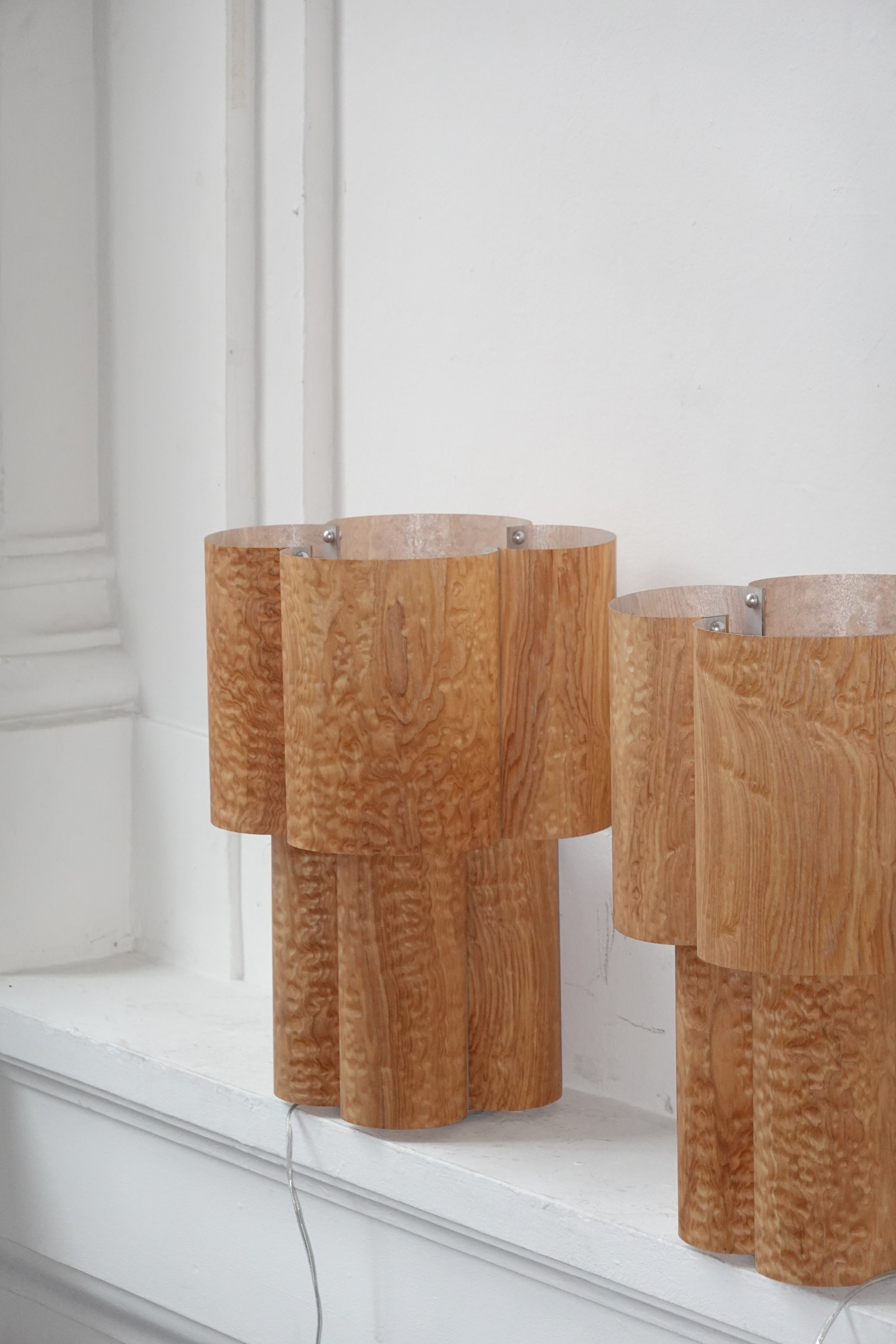 Soom Ash Table Lamp — side angle showing textured wood finish