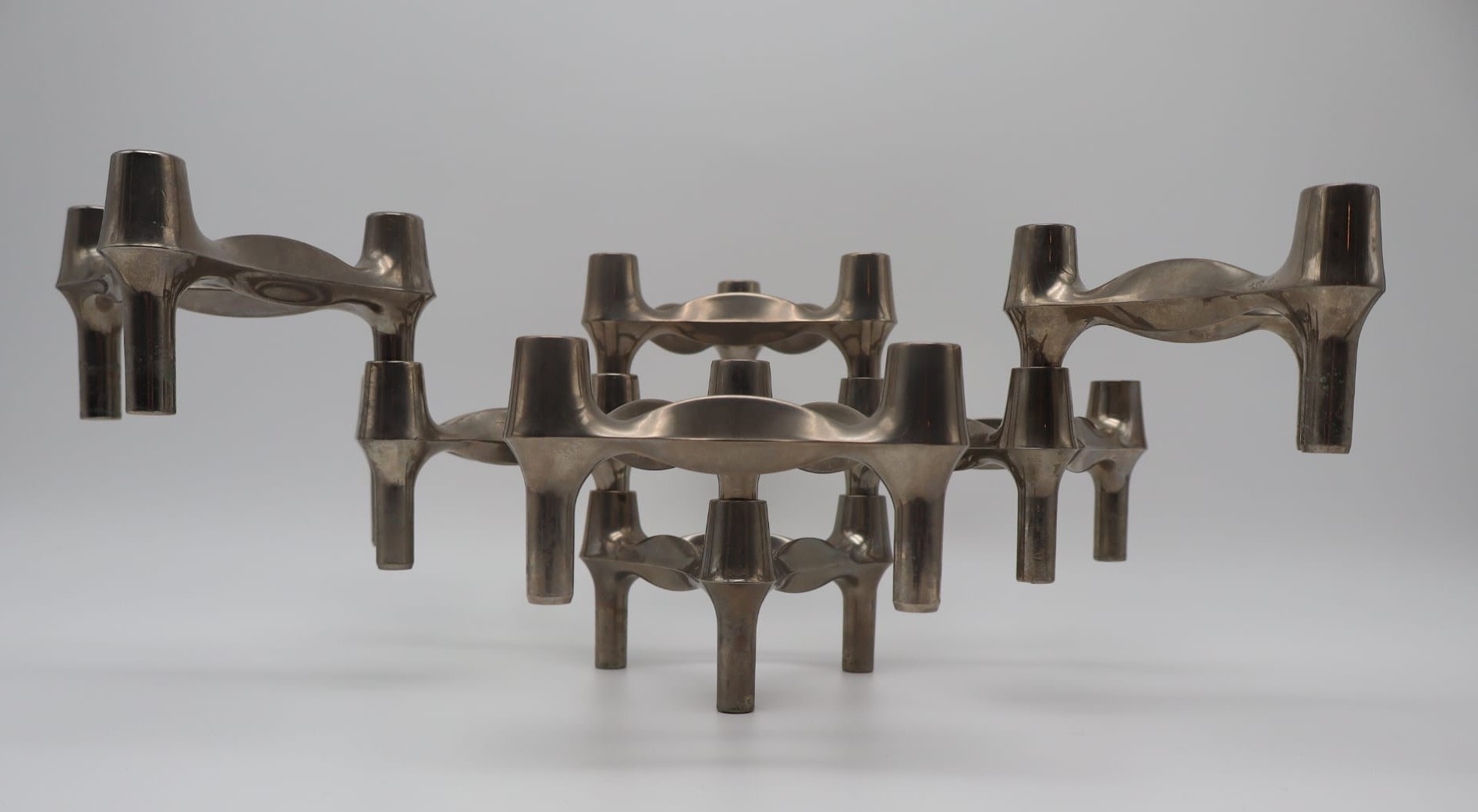 Stoffi & Nagel BMF Modular Candleholder – West Germany 1970s – Stackable Chrome Mid Centur — alternate view