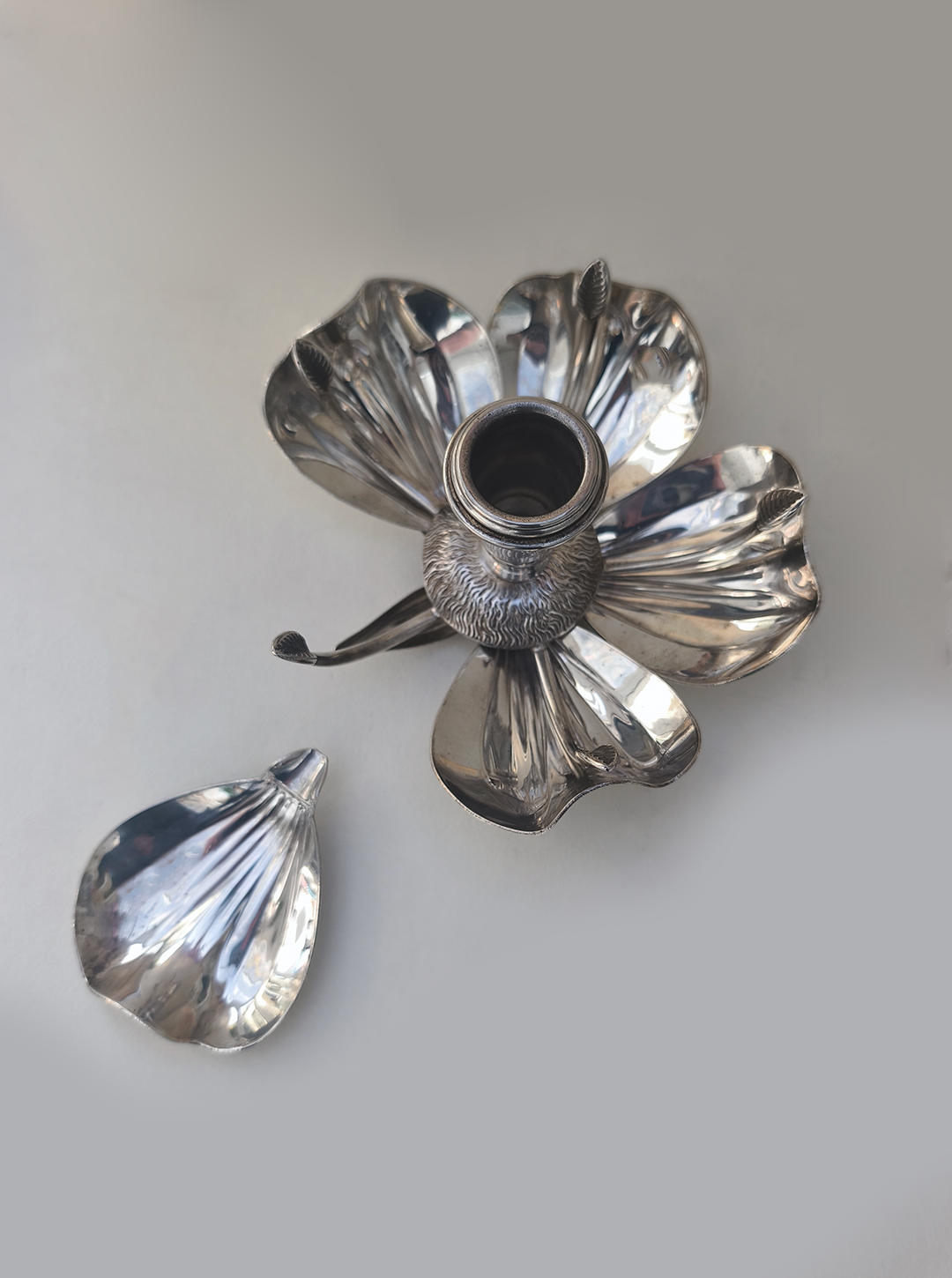 Art Nouveau Floral Candle Holder & Ashtray — lifestyle setting