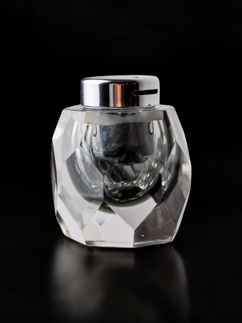 Faceted Sommerso Lighter by Seguso, Murano, Italy, 1970's — lifestyle setting