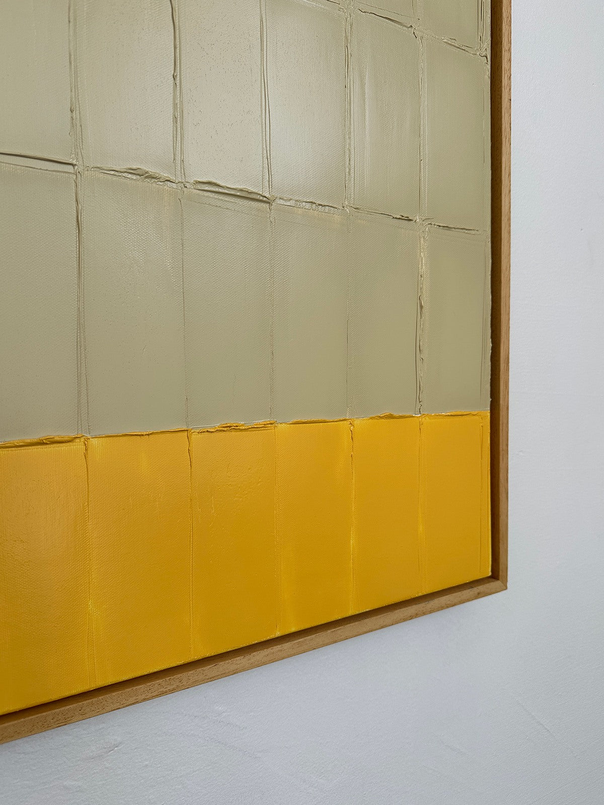 'Horizon Yellow - Strokes' Painting — side angle