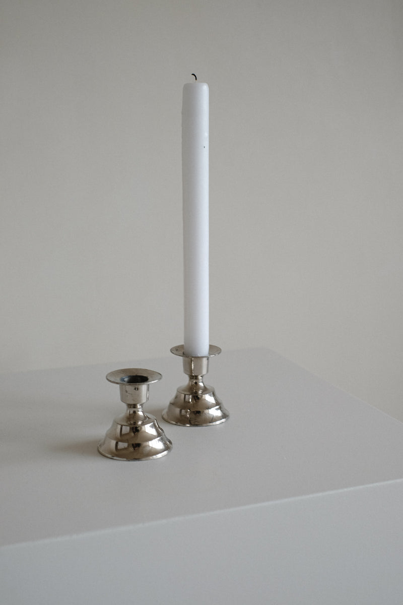 Set of 2 Candle Holders by septembre studios | The Oblist — polished metal finish
