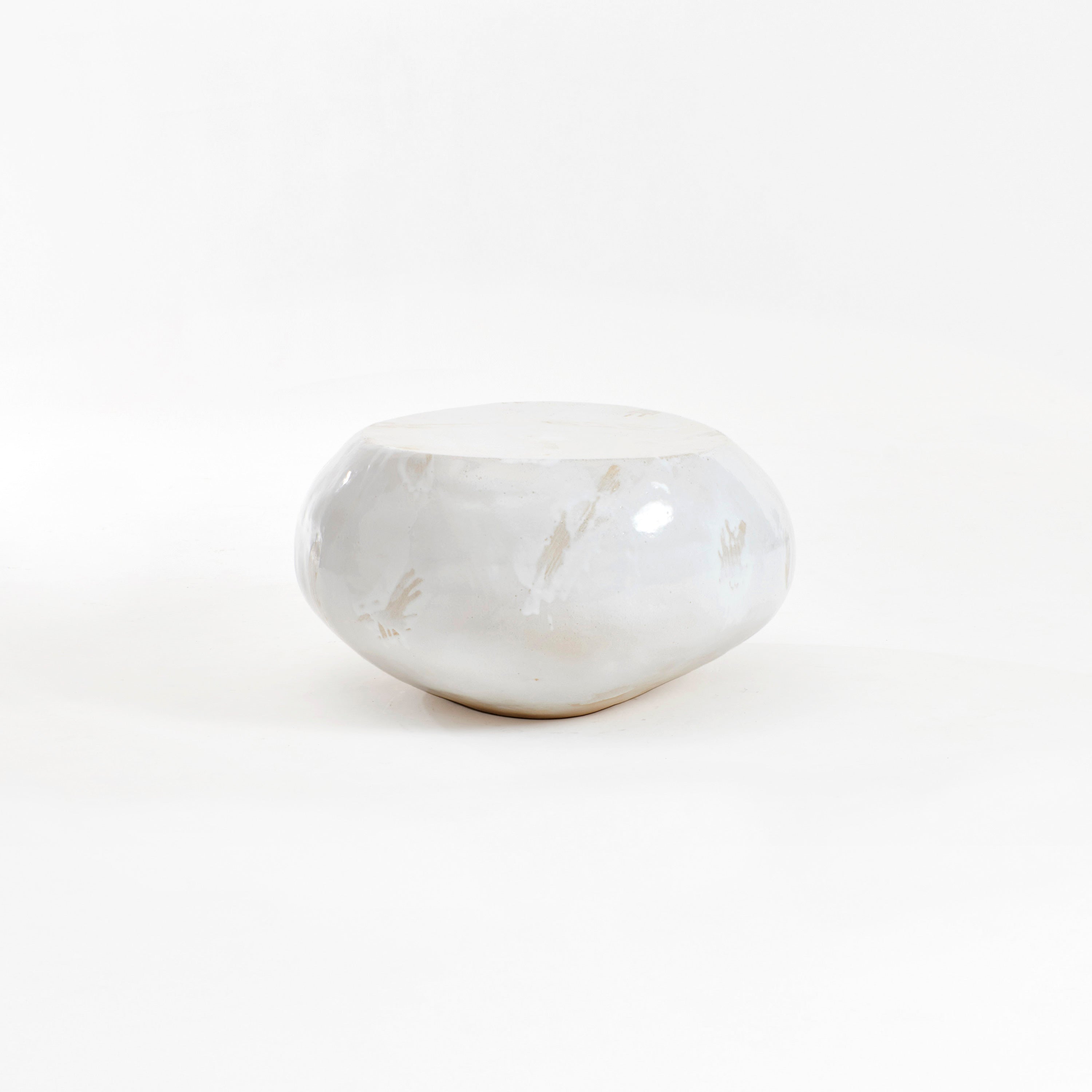 Ceramic Coffee Table in Cream — close-up