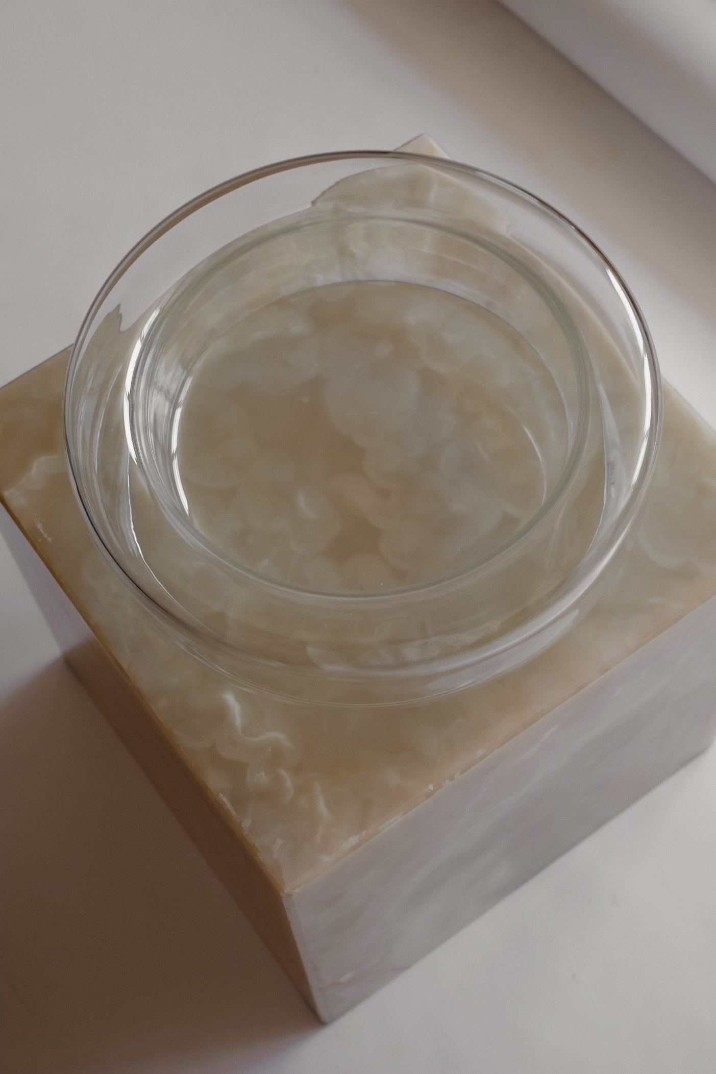 Floating Glass Bowl — side angle