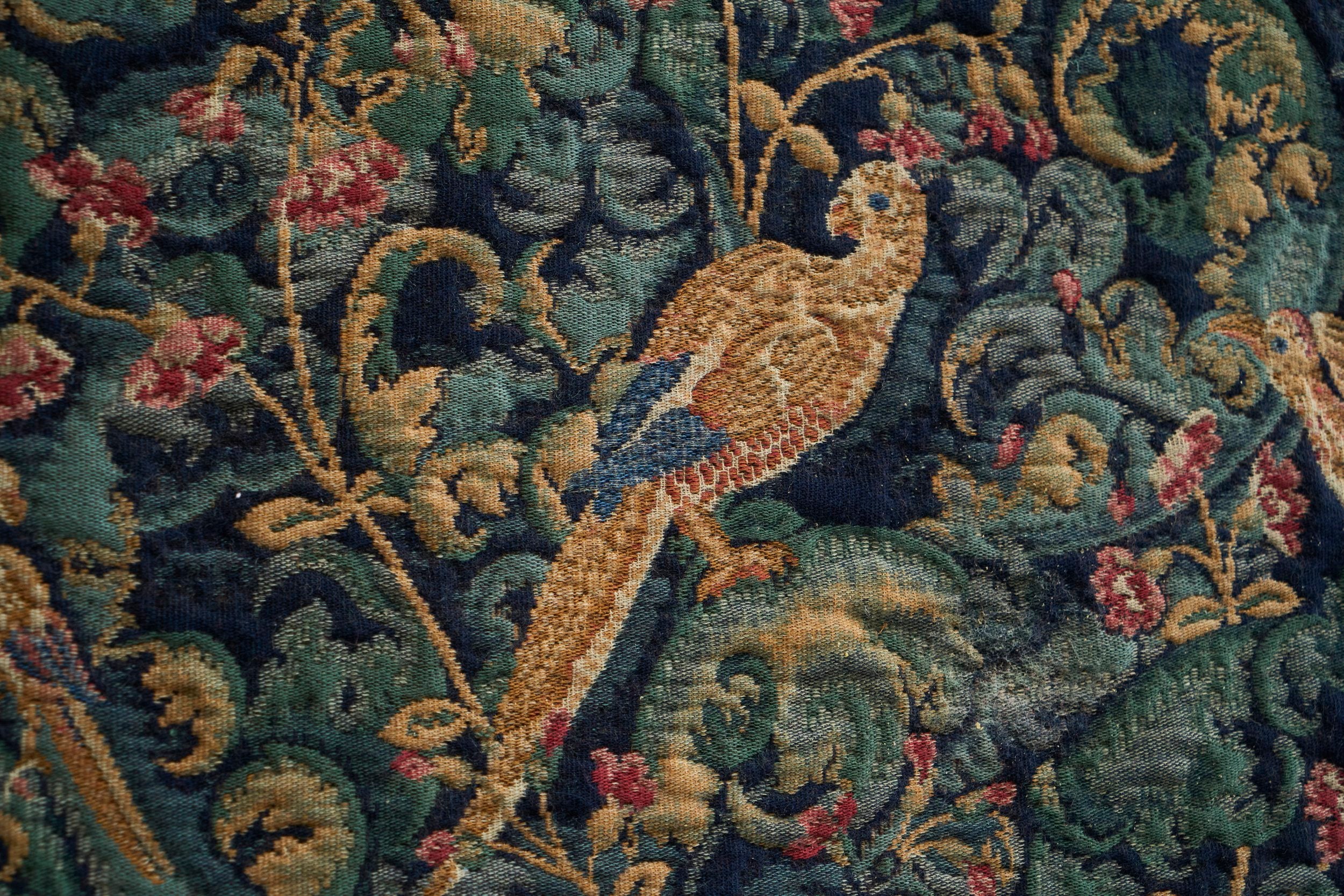 Mid-Century Wall Tapestry with Birds, Belgium, 1960s — alternate view