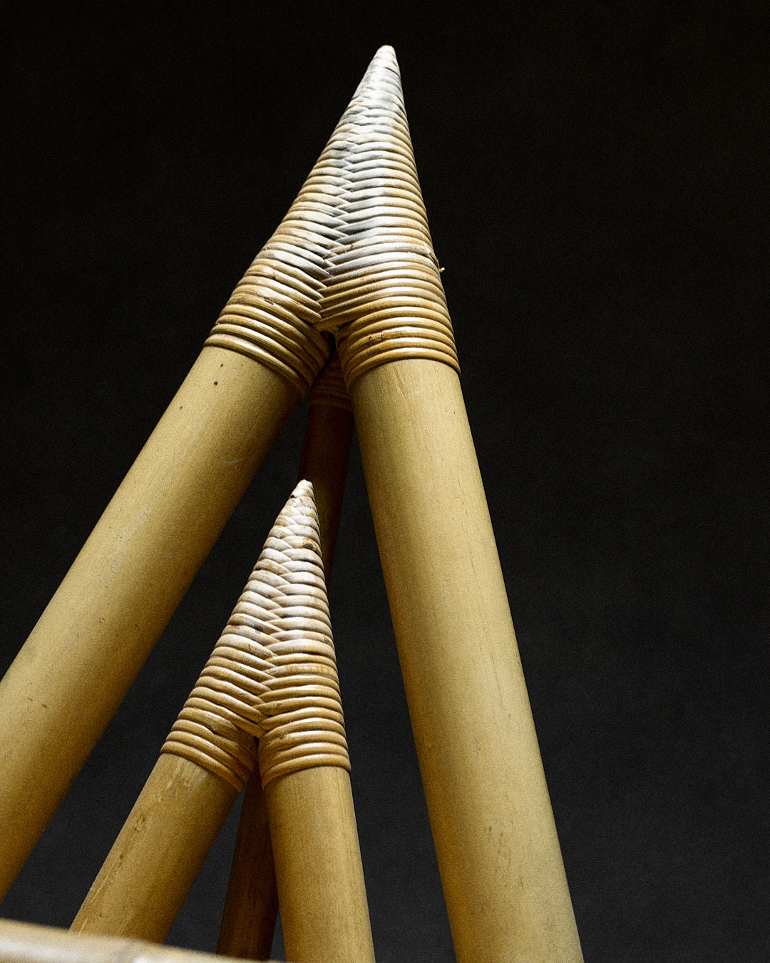 Elephant Chair in Bamboo — back view of pointed bamboo legs